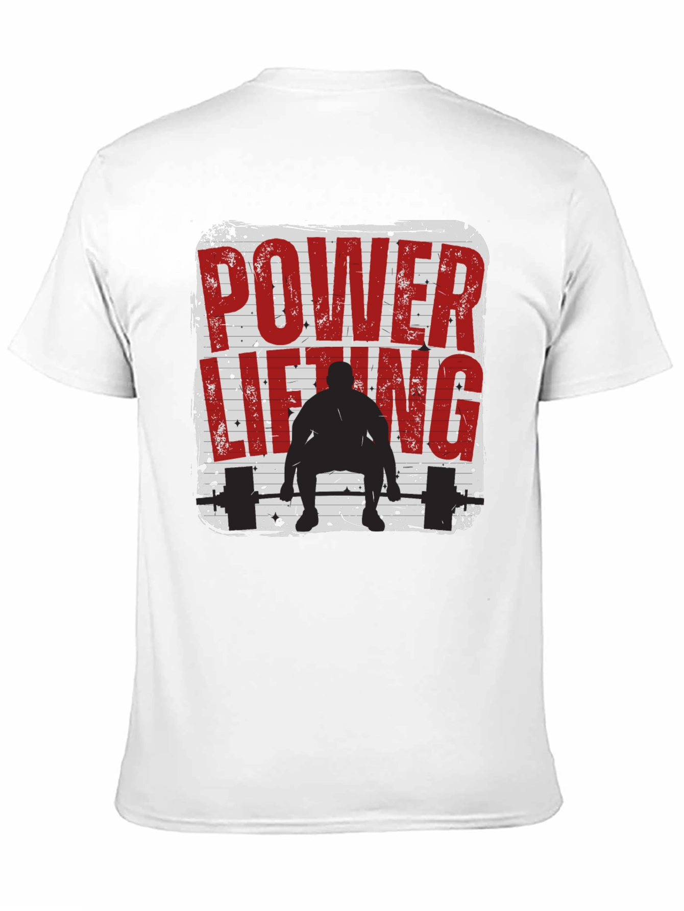 Power Lifting Graphic Tee - Black Cotton Fitness Shirt
