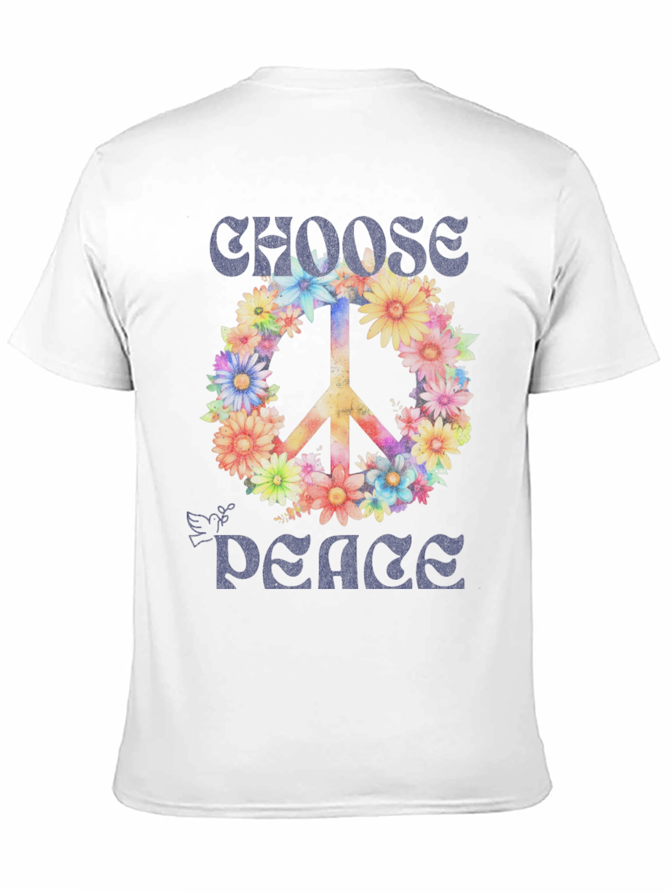Choose Peace Floral Graphic T-Shirt