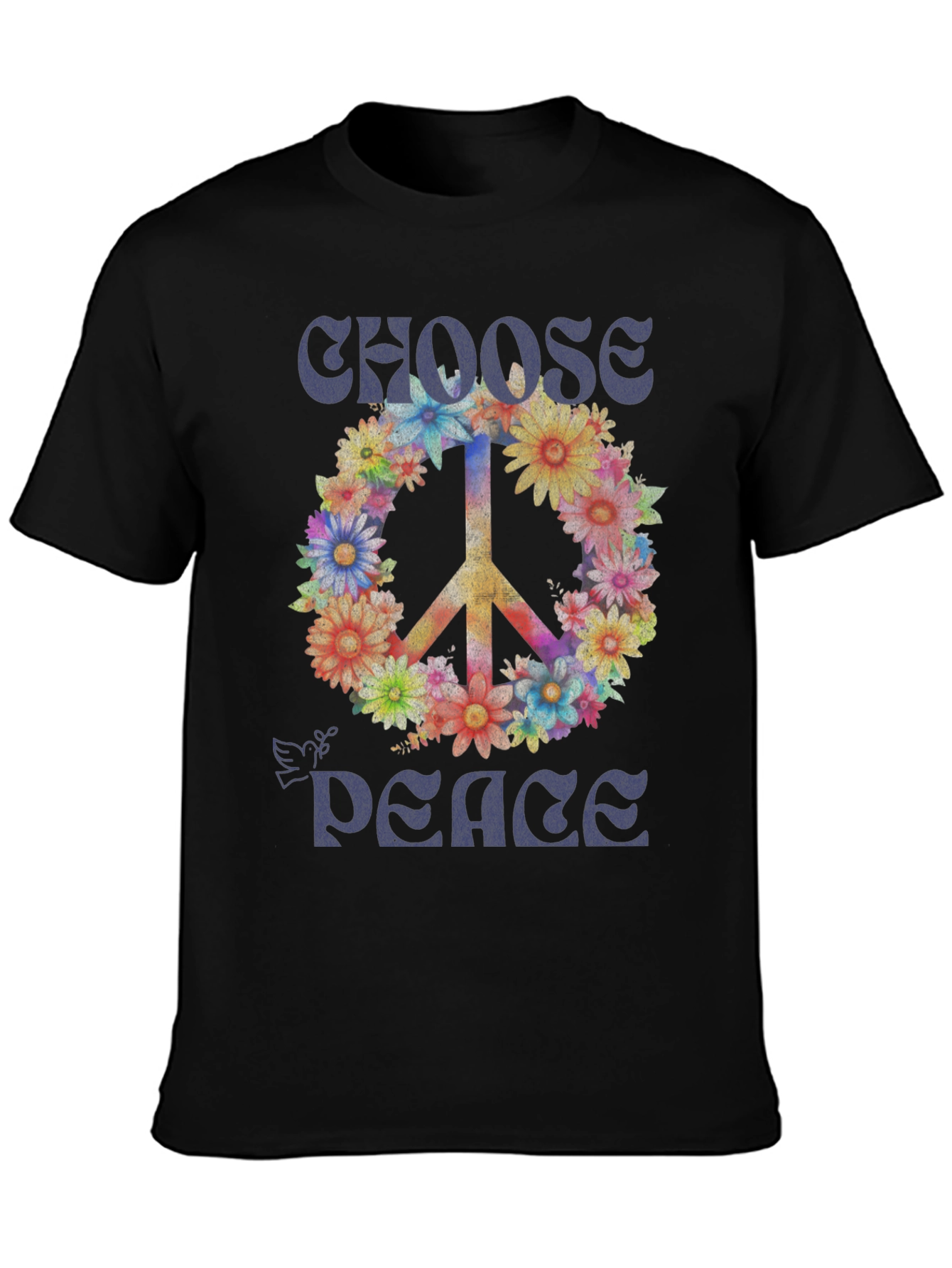 Choose Peace Floral Graphic T-Shirt