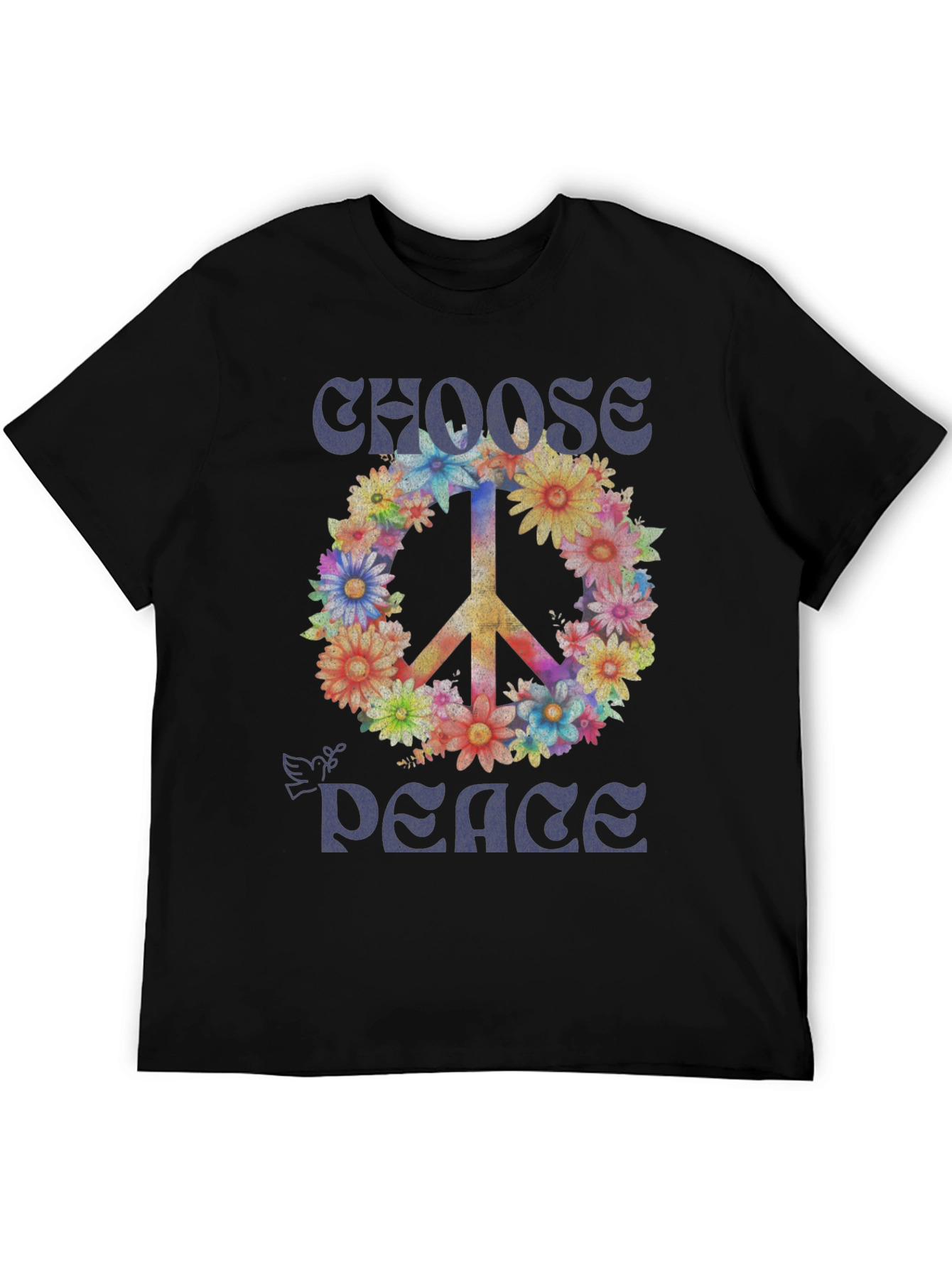 Choose Peace Floral Graphic T-Shirt