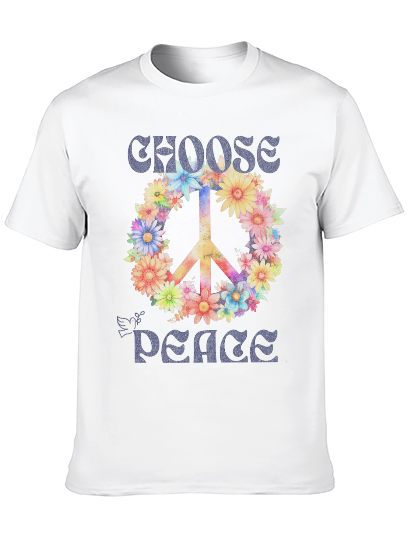 Choose Peace Floral Graphic T-Shirt