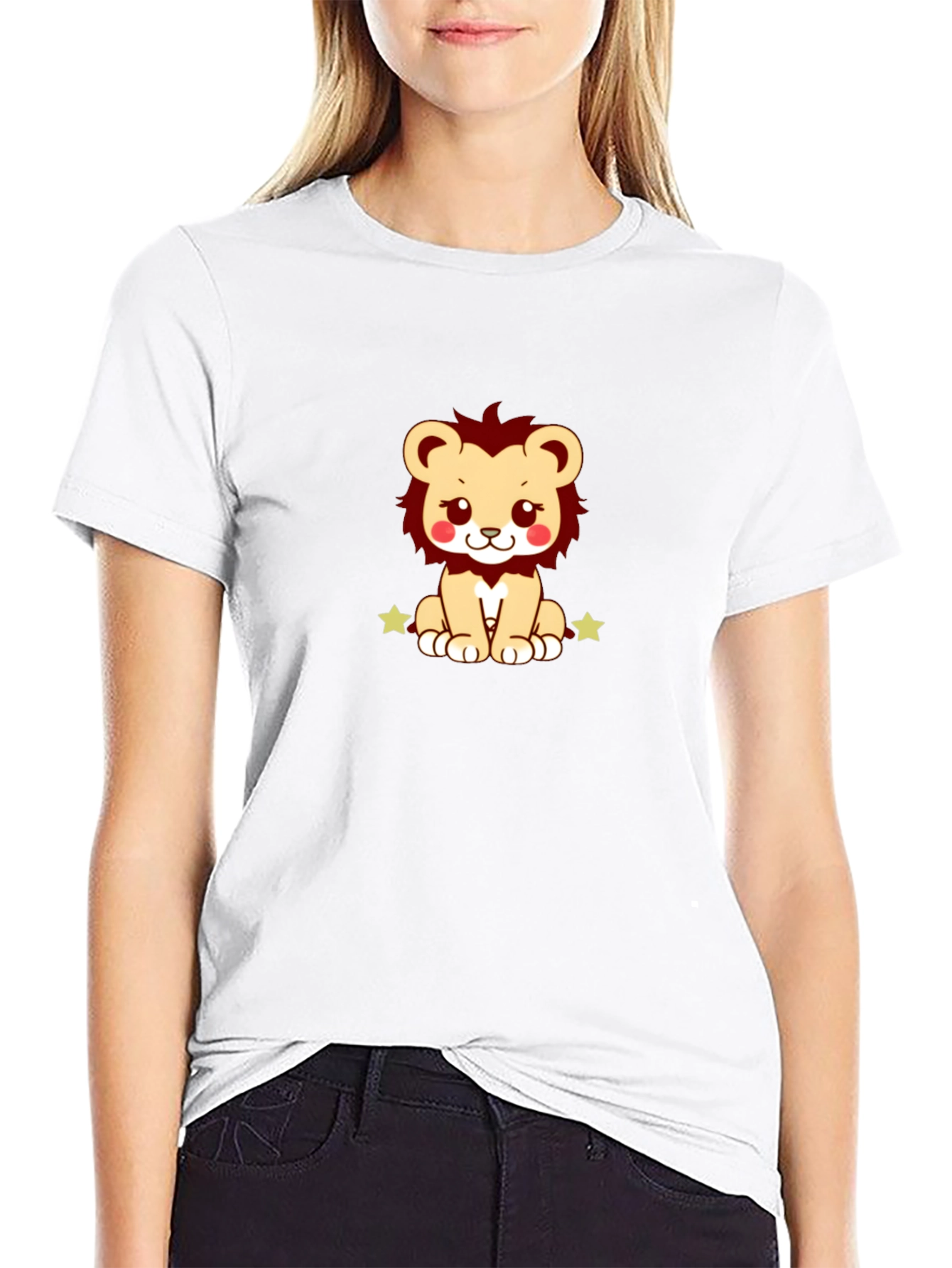 Cute Lion Graphic Tee - Soft Cotton Blend