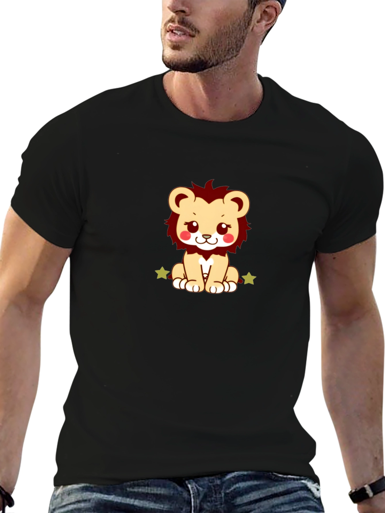 Cute Lion Graphic Tee - Soft Cotton Blend