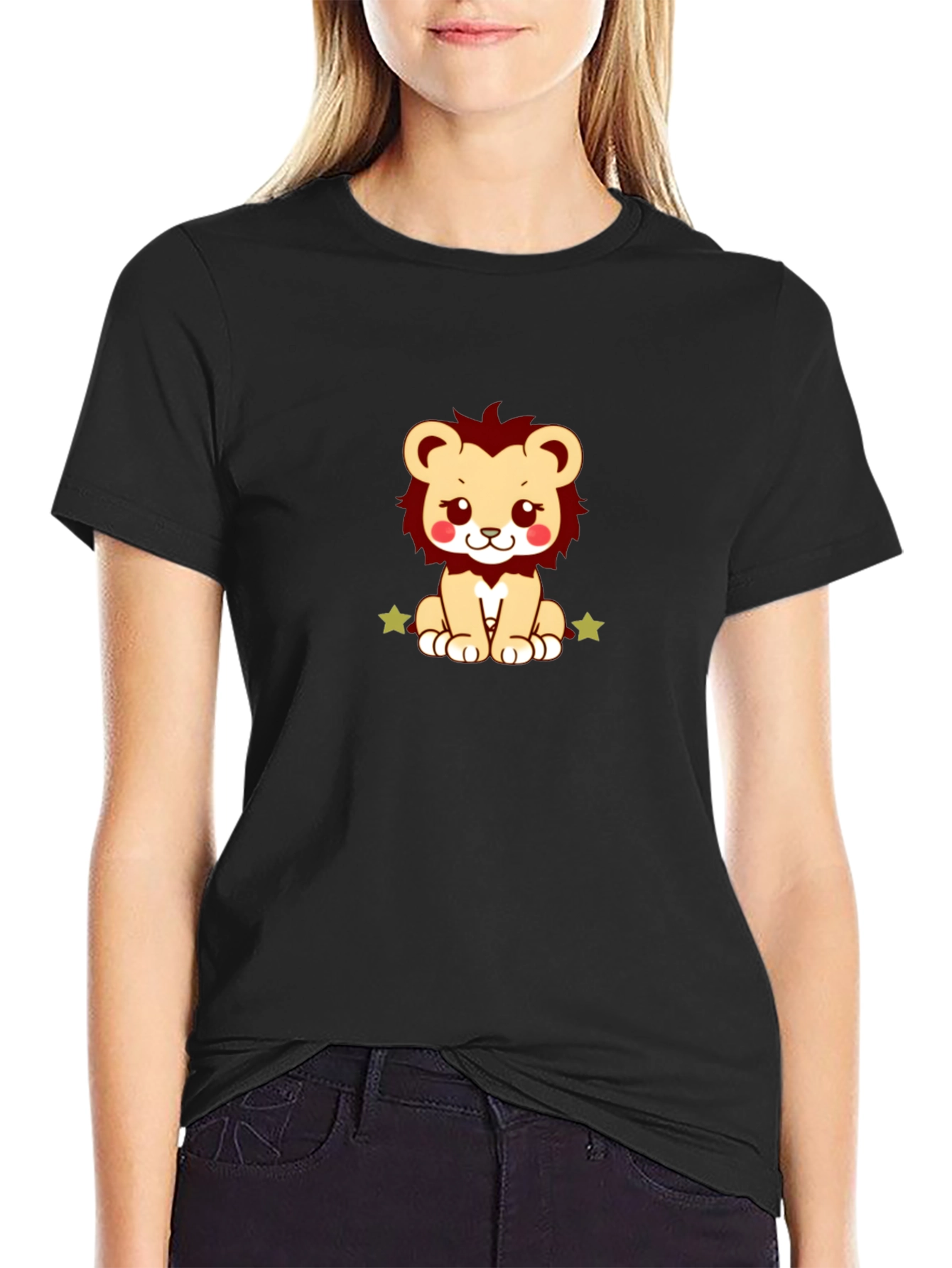 Cute Lion Graphic Tee - Soft Cotton Blend