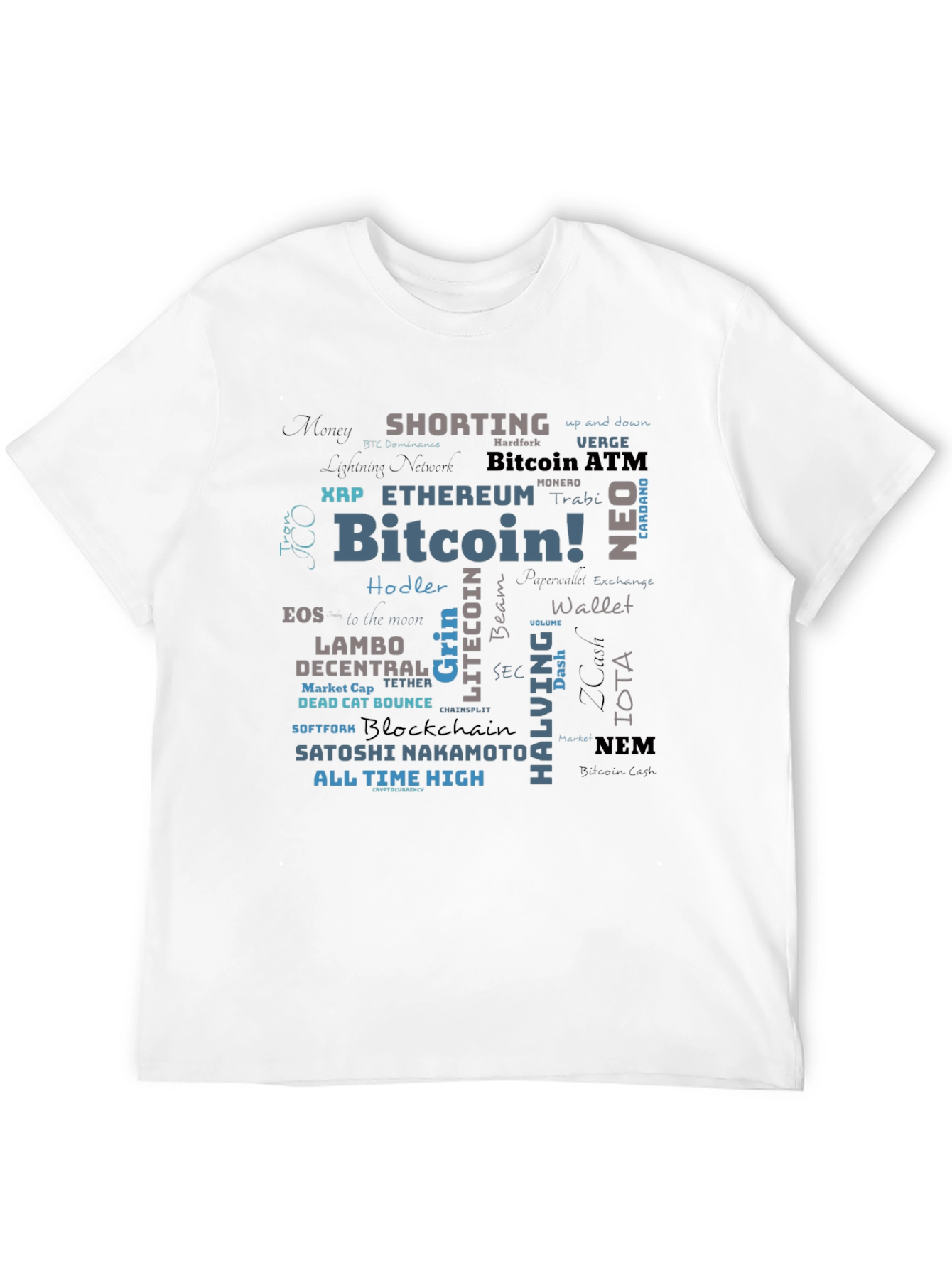 Bitcoin Crypto Word Cloud T-Shirt