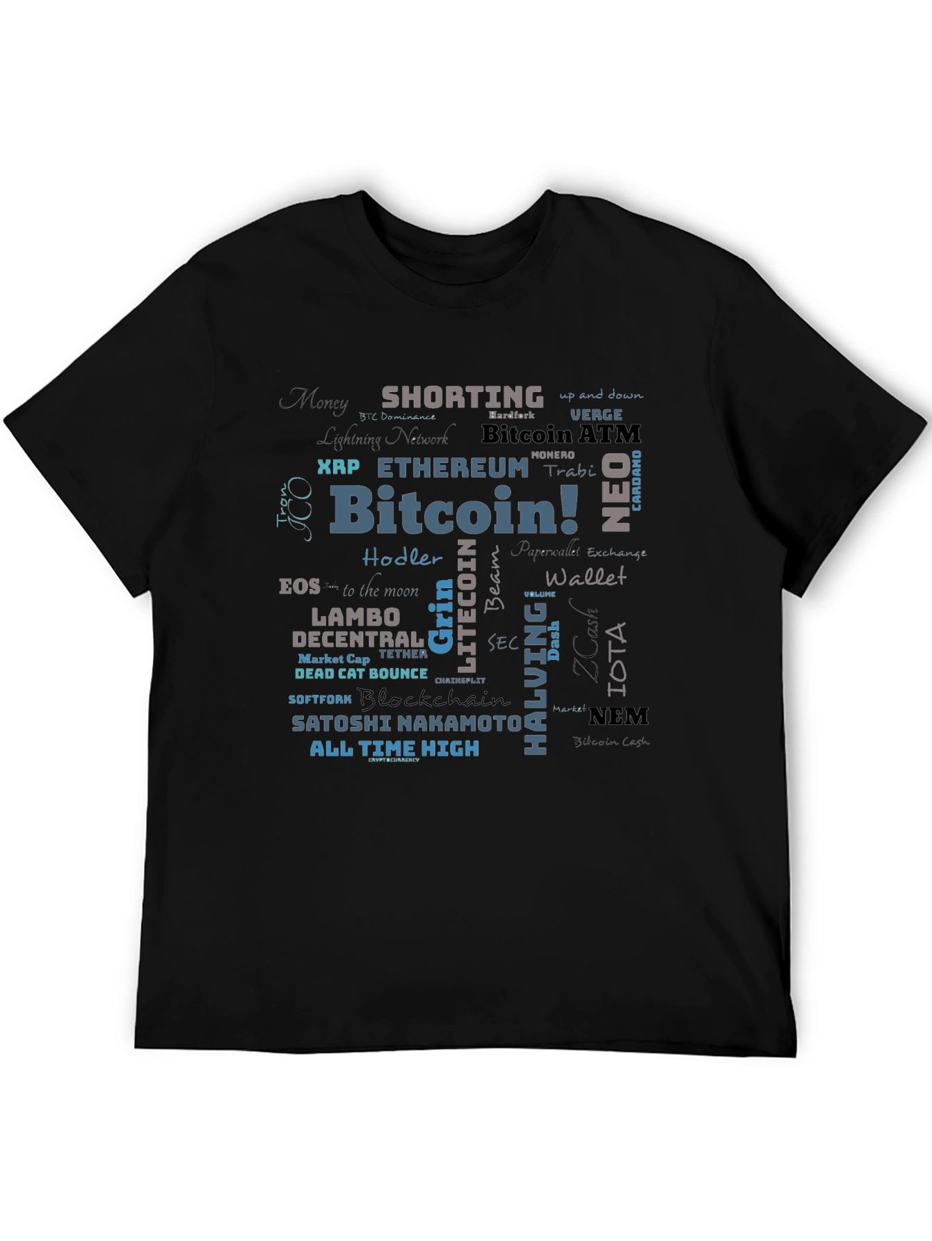 Bitcoin Crypto Word Cloud T-Shirt