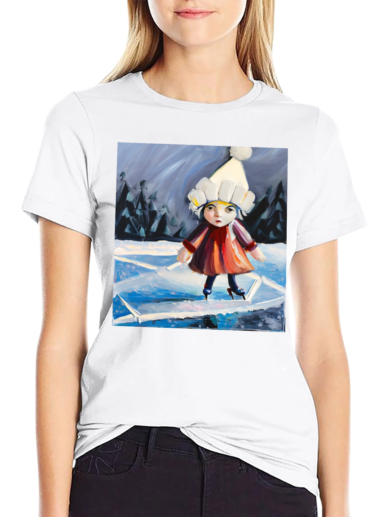Ice Skating Girl Graphic Tee