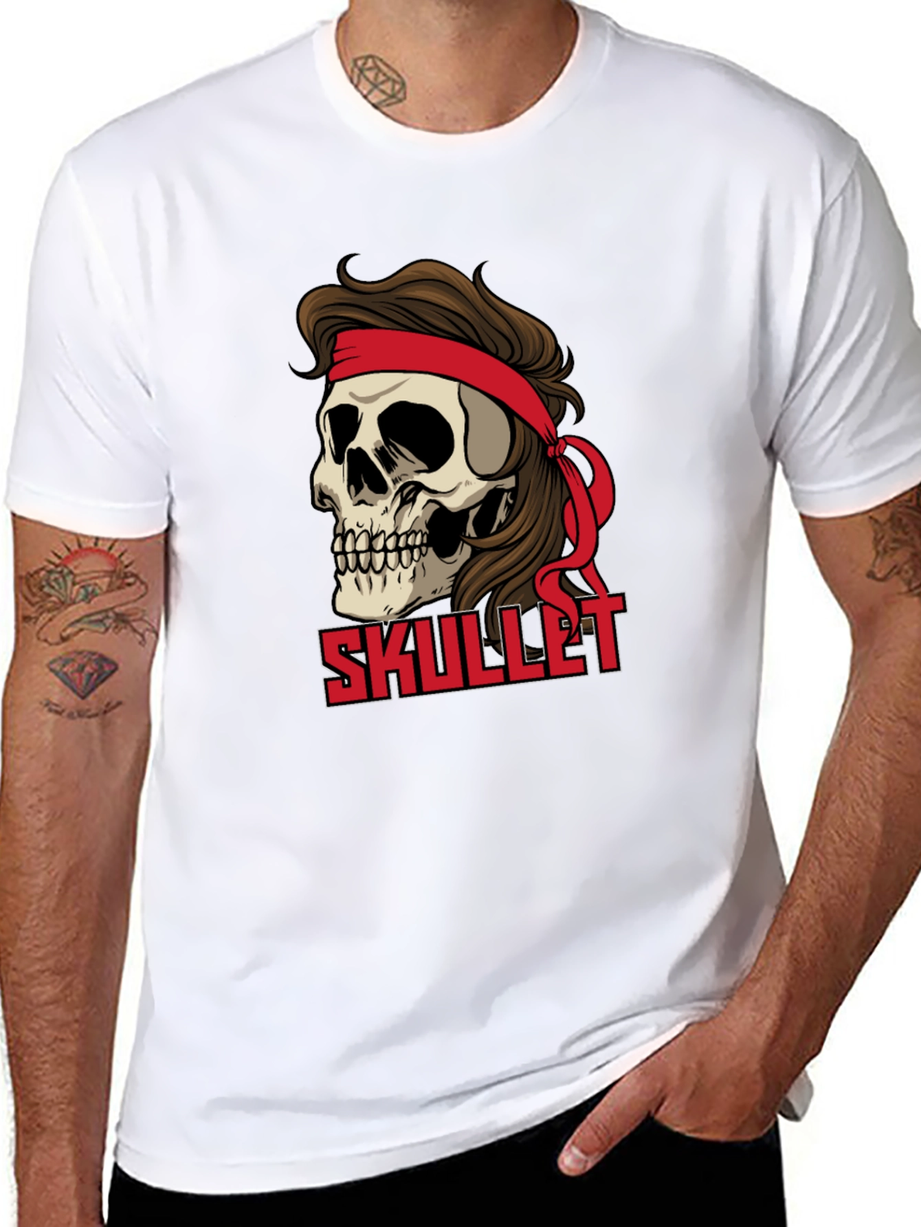 Skullet Graphic T-Shirt - Retro Rocker Style