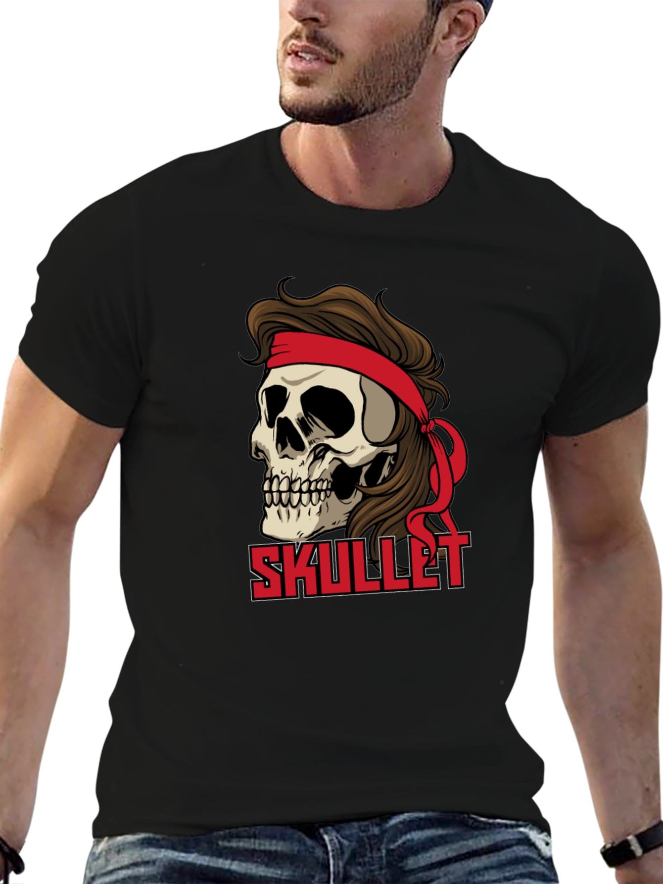 Skullet Graphic T-Shirt - Retro Rocker Style