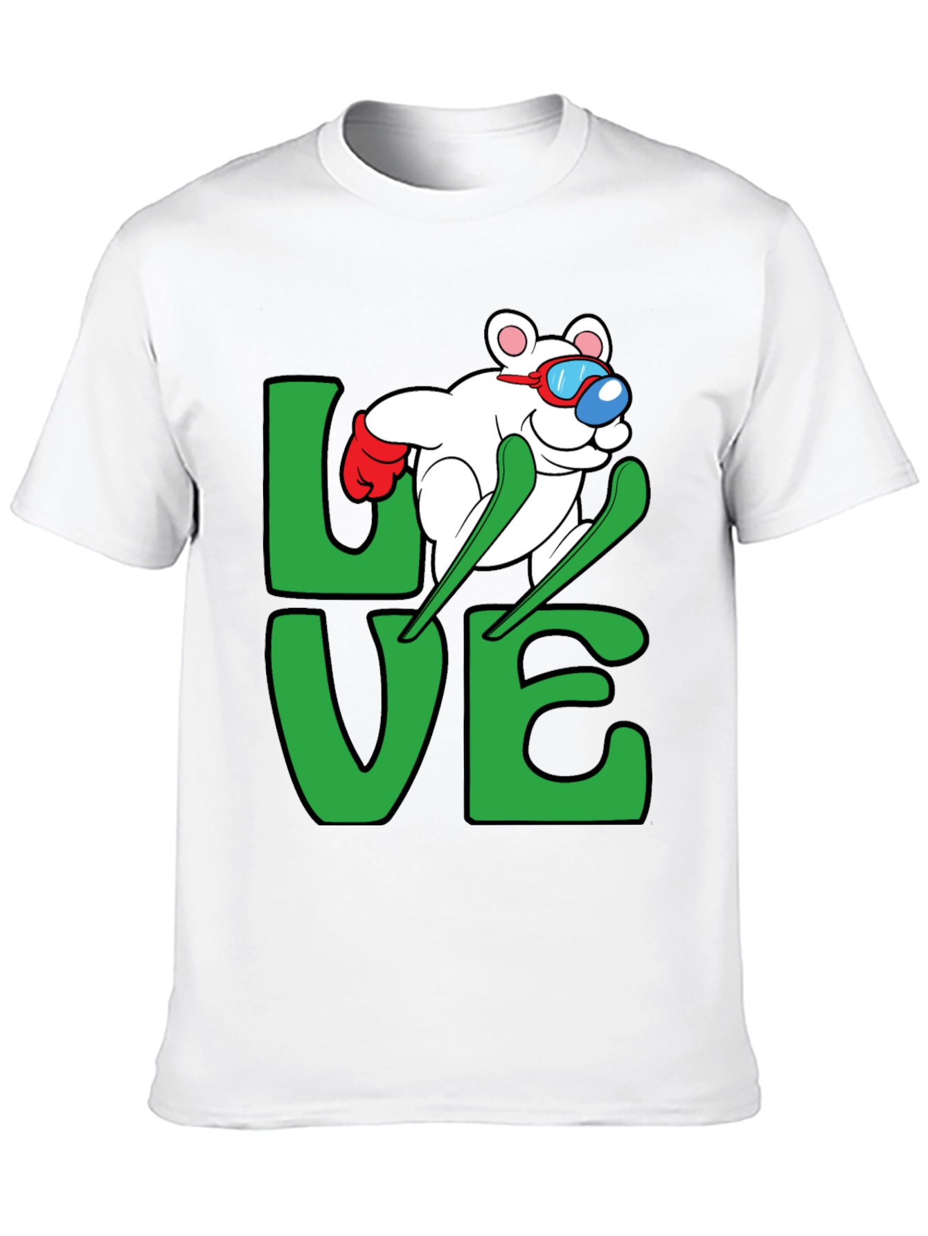 Skiing Bear LOVE Graphic Tee