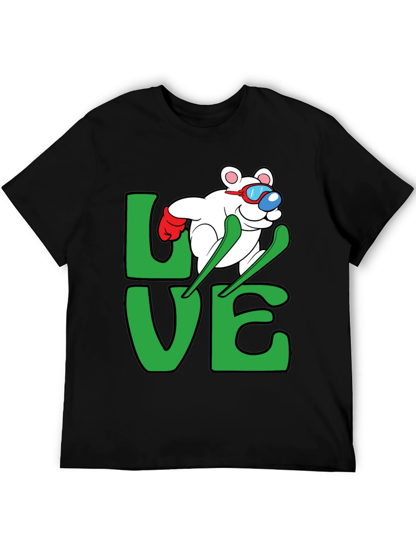 Skiing Bear LOVE Graphic Tee