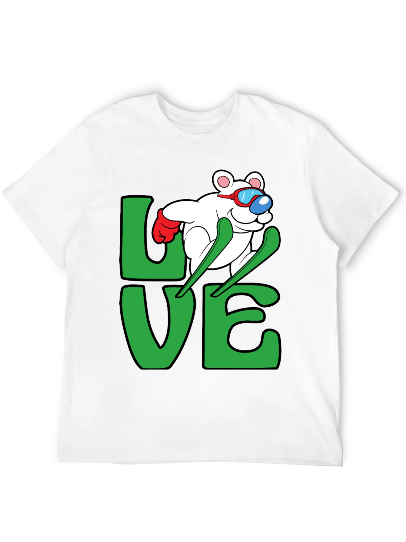 Skiing Bear LOVE Graphic Tee