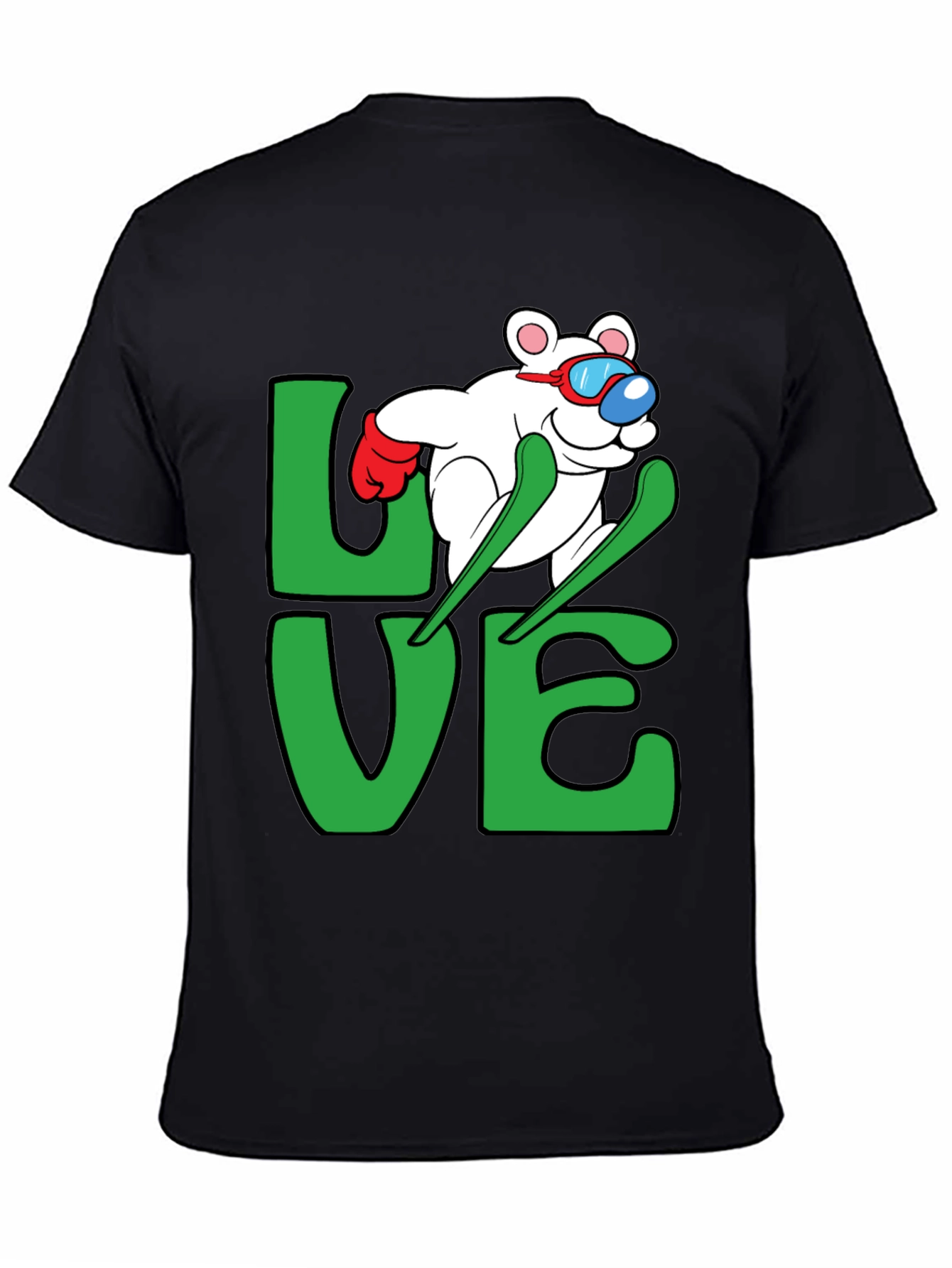 Skiing Bear LOVE Graphic Tee