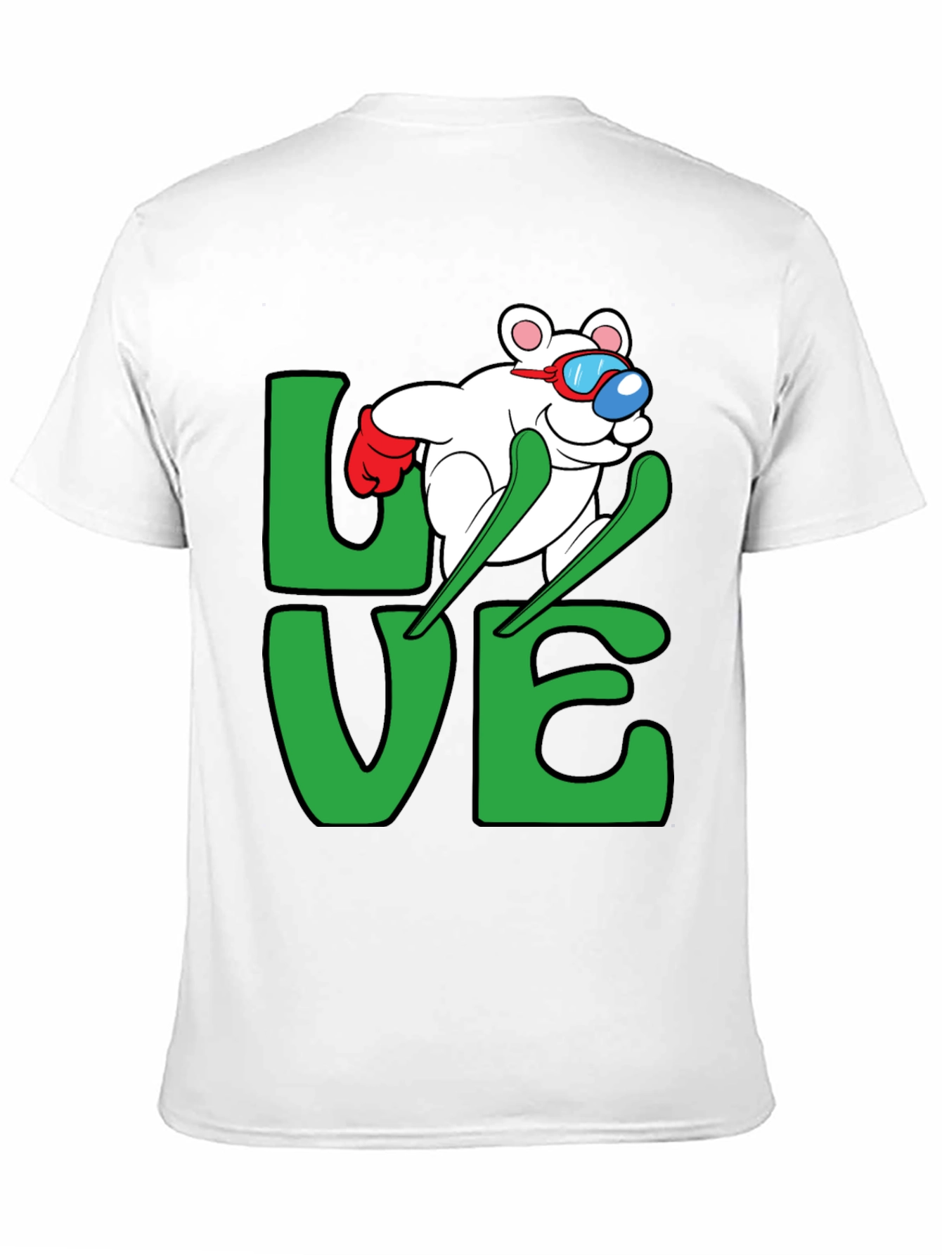 Skiing Bear LOVE Graphic Tee