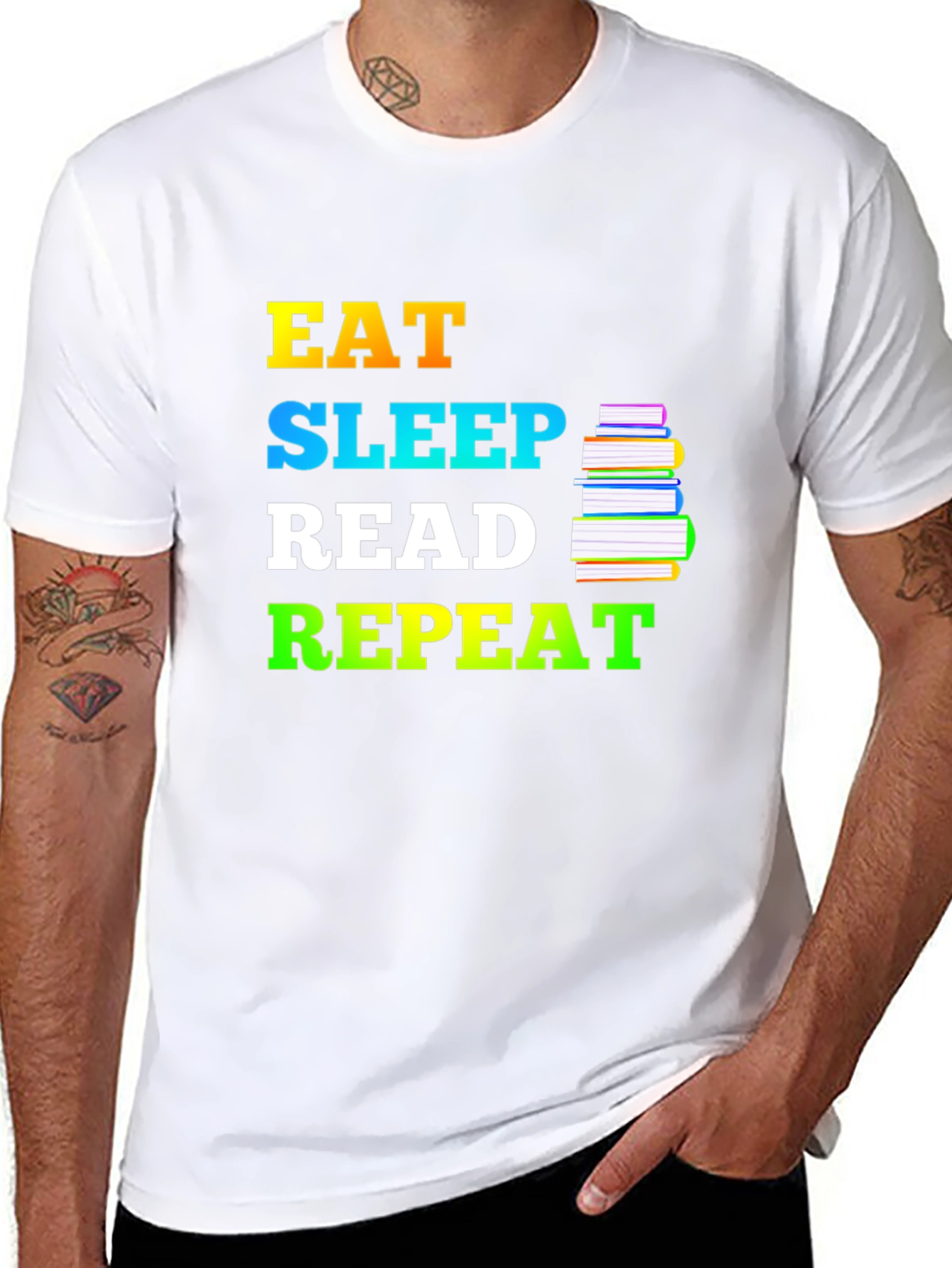 Eat Sleep Read Repeat T-Shirt - Book Lover Tee