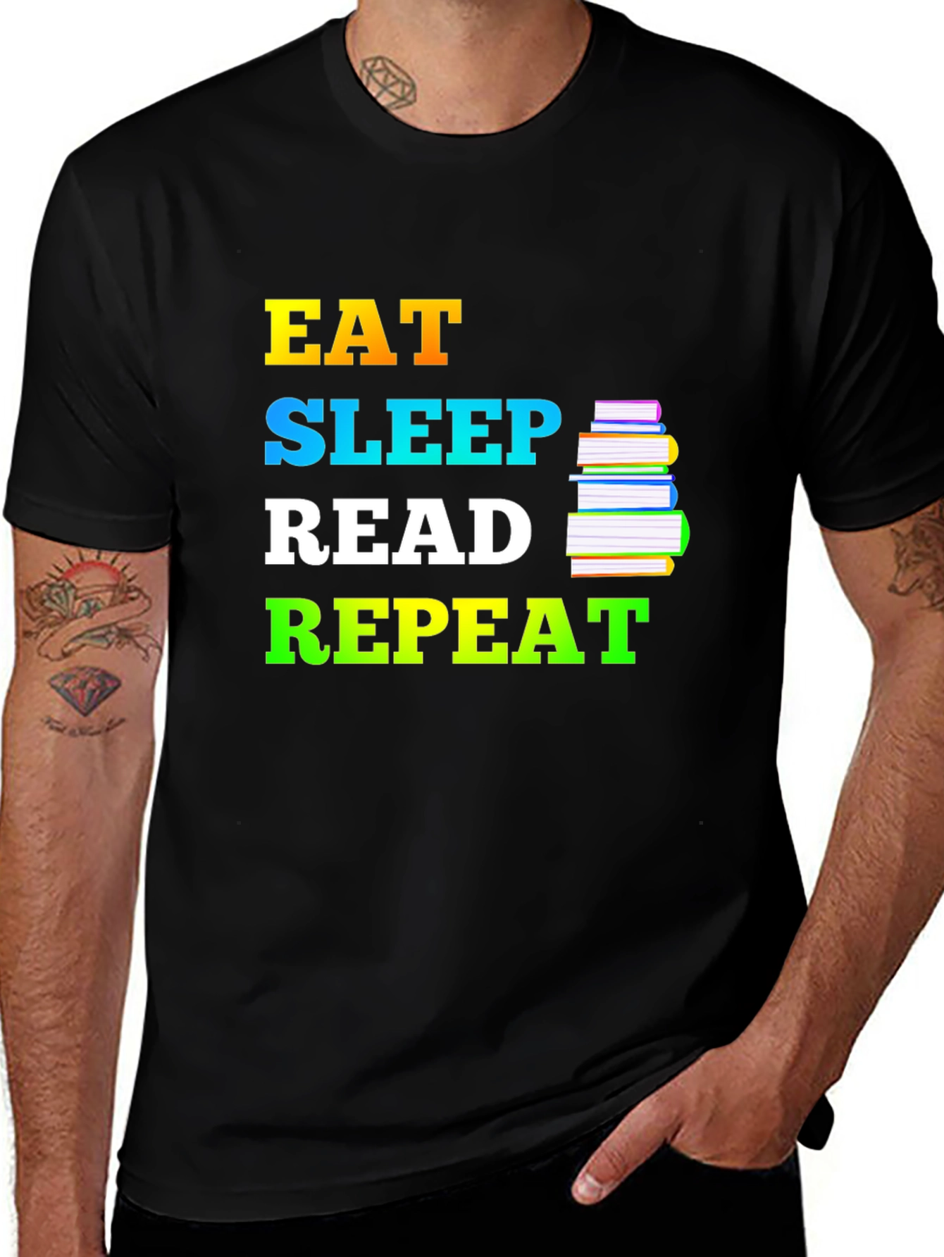 Eat Sleep Read Repeat T-Shirt - Book Lover Tee