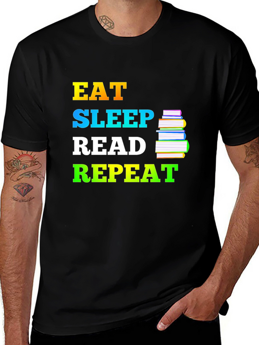 Eat Sleep Read Repeat T-Shirt - Book Lover Tee