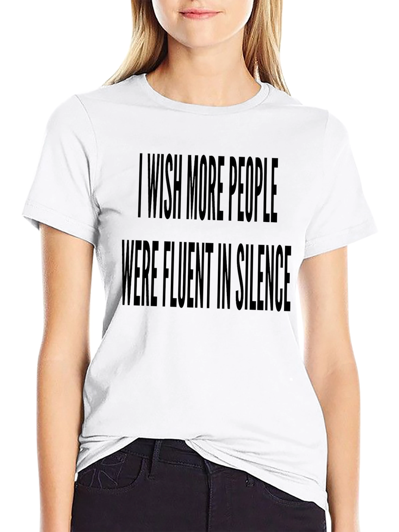 Fluent In Silence Graphic Tee - Black Crew Neck