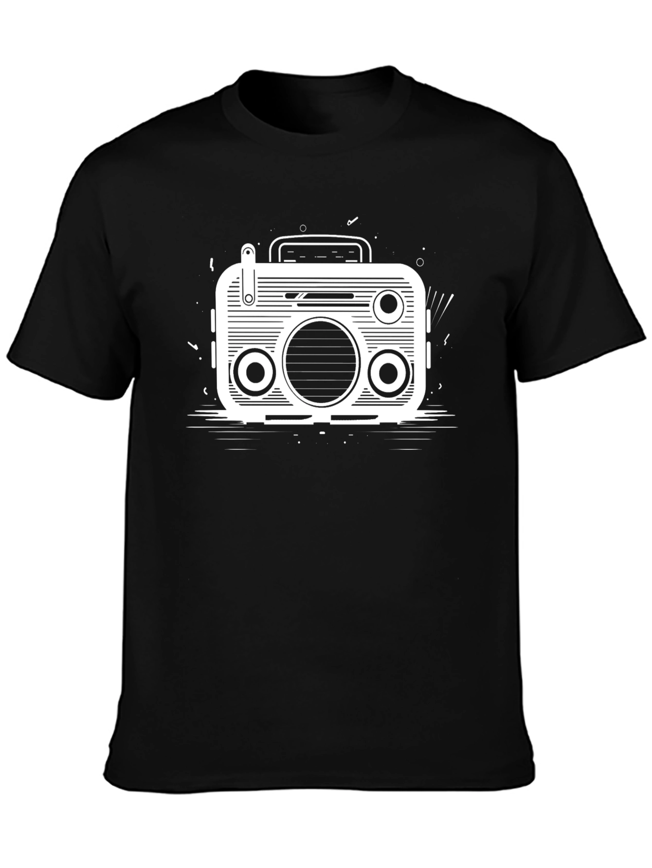 Retro Radio Graphic Tee - Black T-Shirt