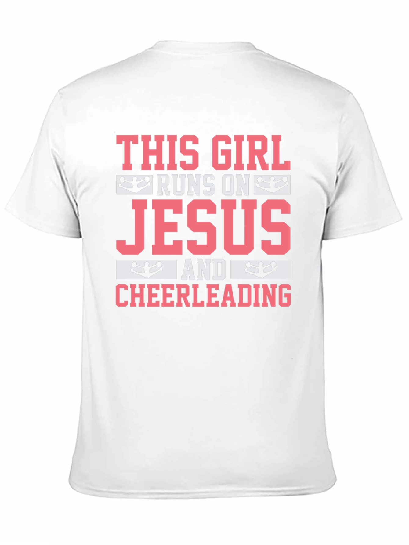 Runs on Jesus and Cheerleading Black T-Shirt