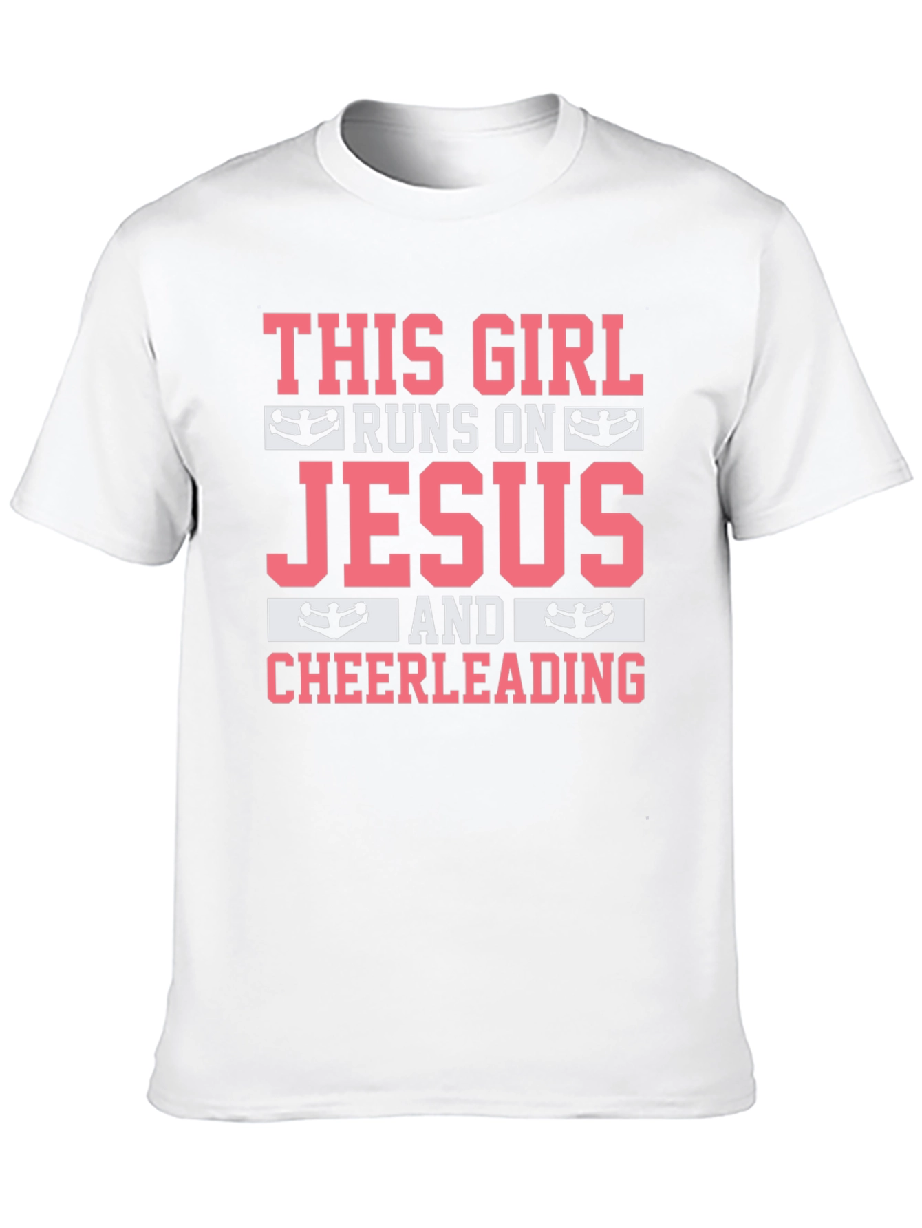 Runs on Jesus and Cheerleading Black T-Shirt