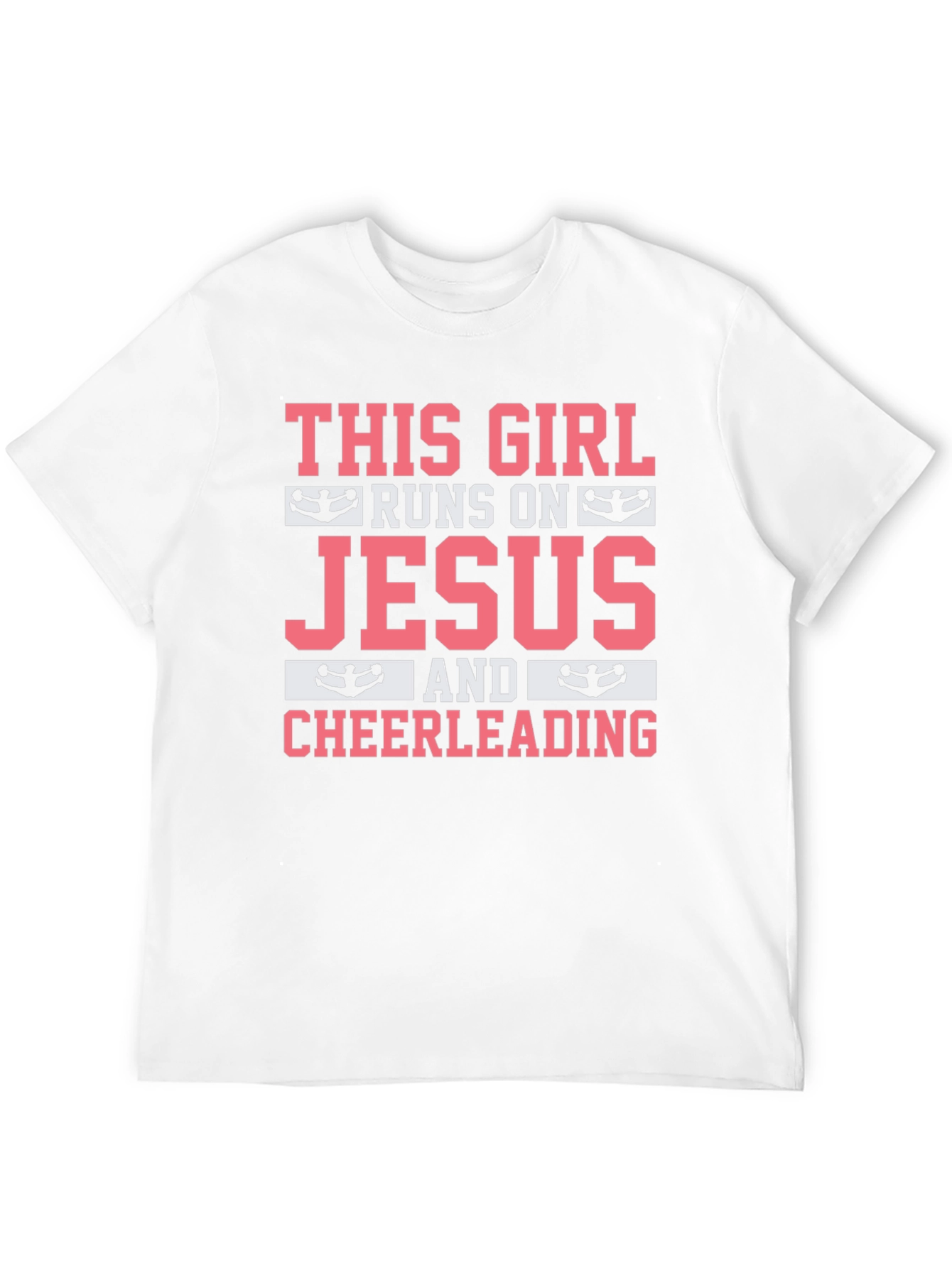 Runs on Jesus and Cheerleading Black T-Shirt