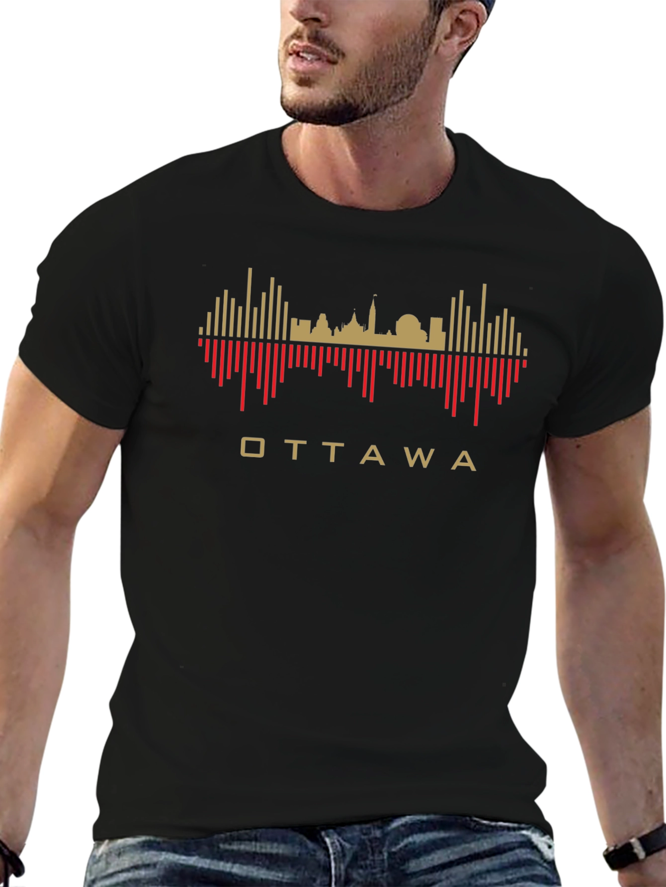 Ottawa Skyline Graphic T-Shirt - Mens Black Tee