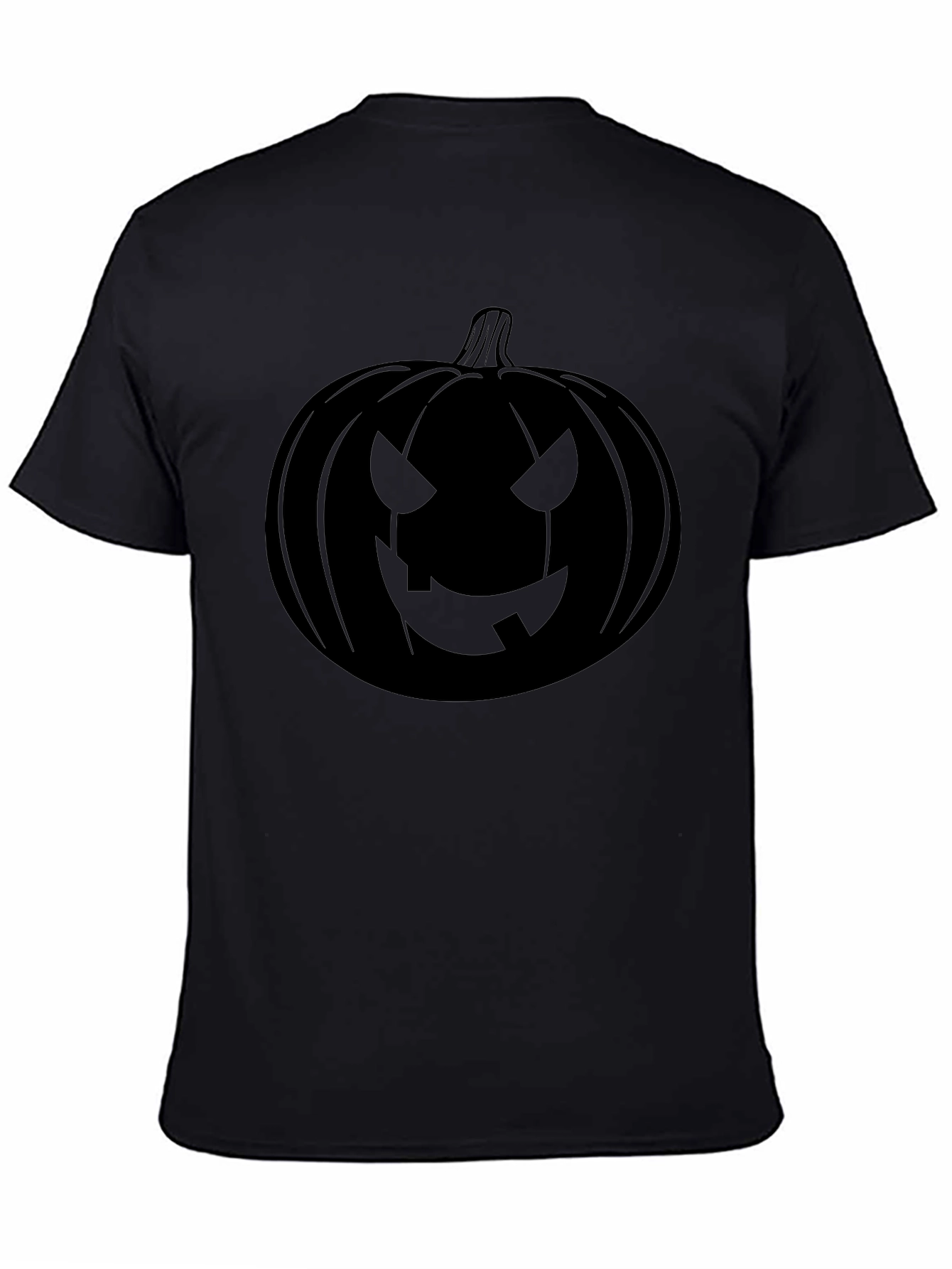 Halloween Pumpkin Face Black T-Shirt