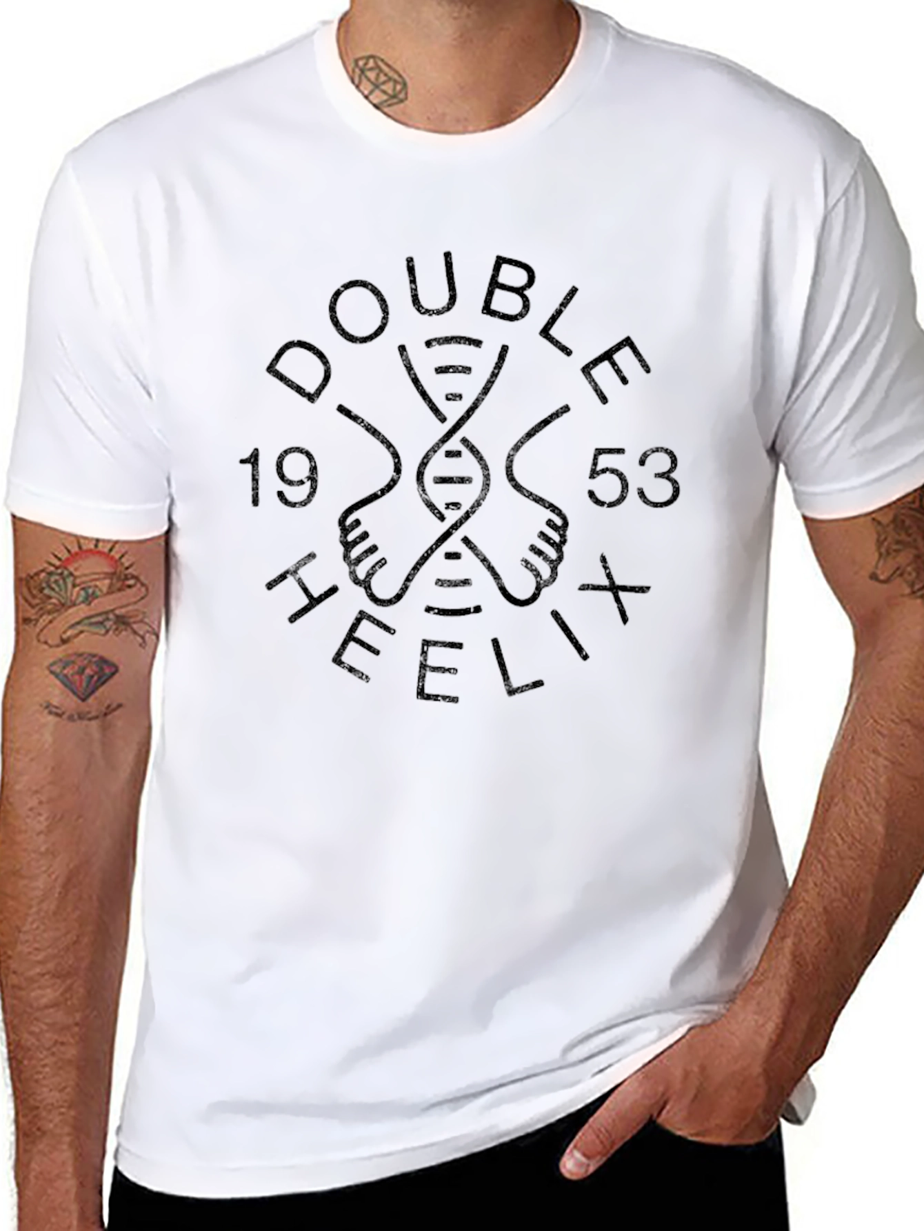 Double Helix T-Shirt - DNA Design - Black