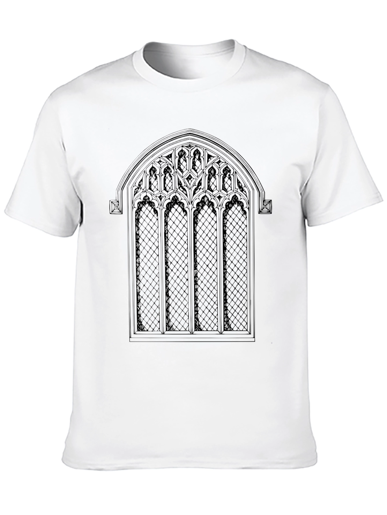 Gothic Window T-Shirt - Elegant Architectural Design