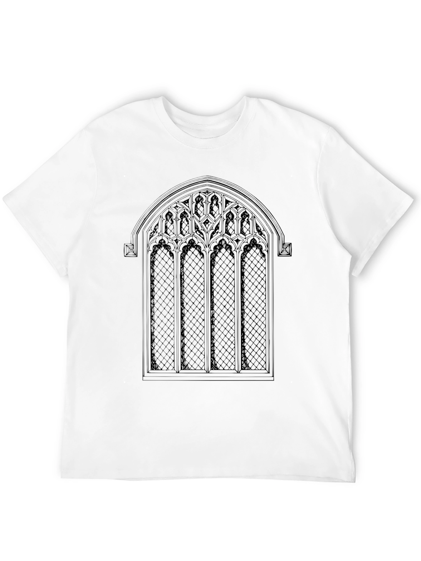 Gothic Window T-Shirt - Elegant Architectural Design