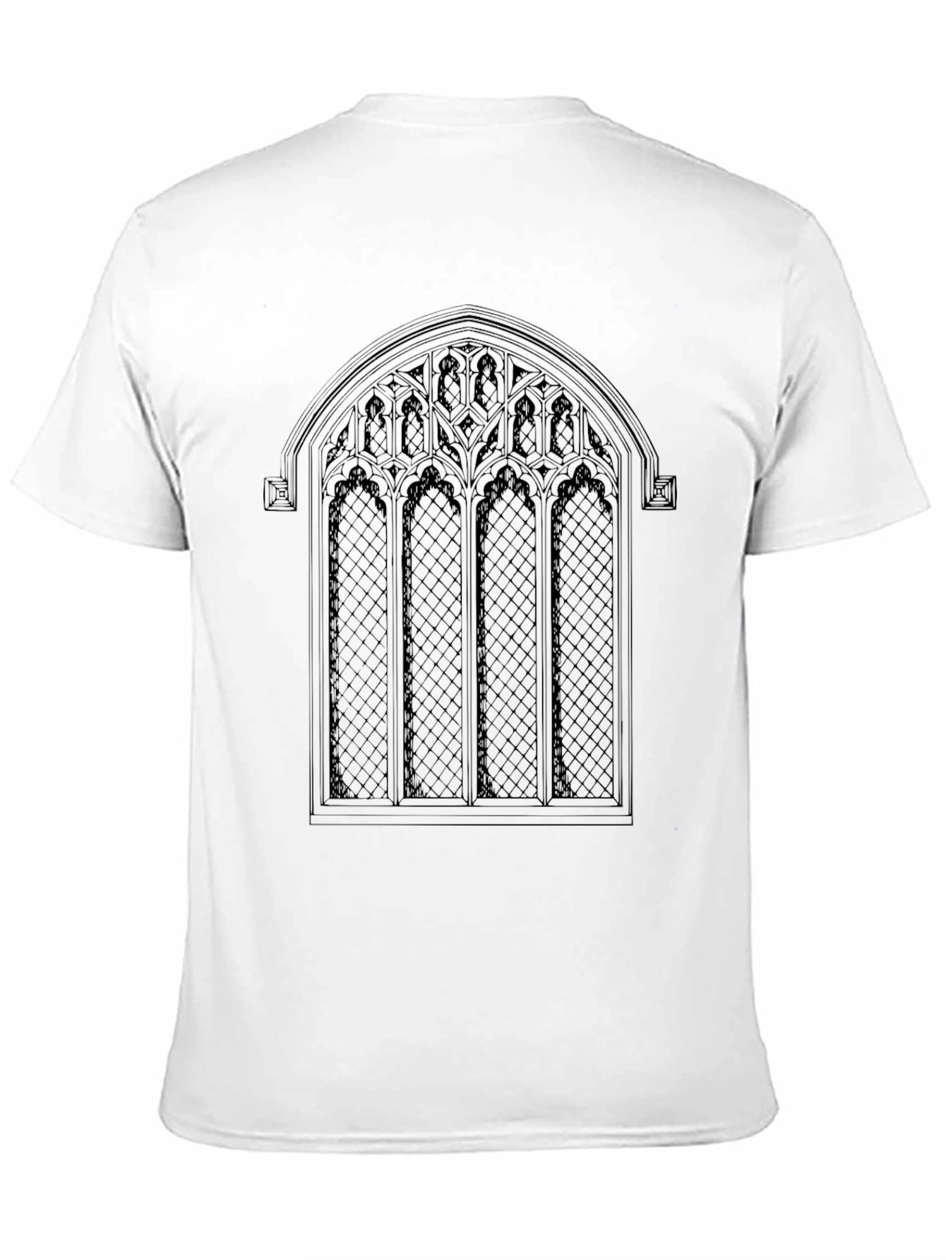 Gothic Window T-Shirt - Elegant Architectural Design