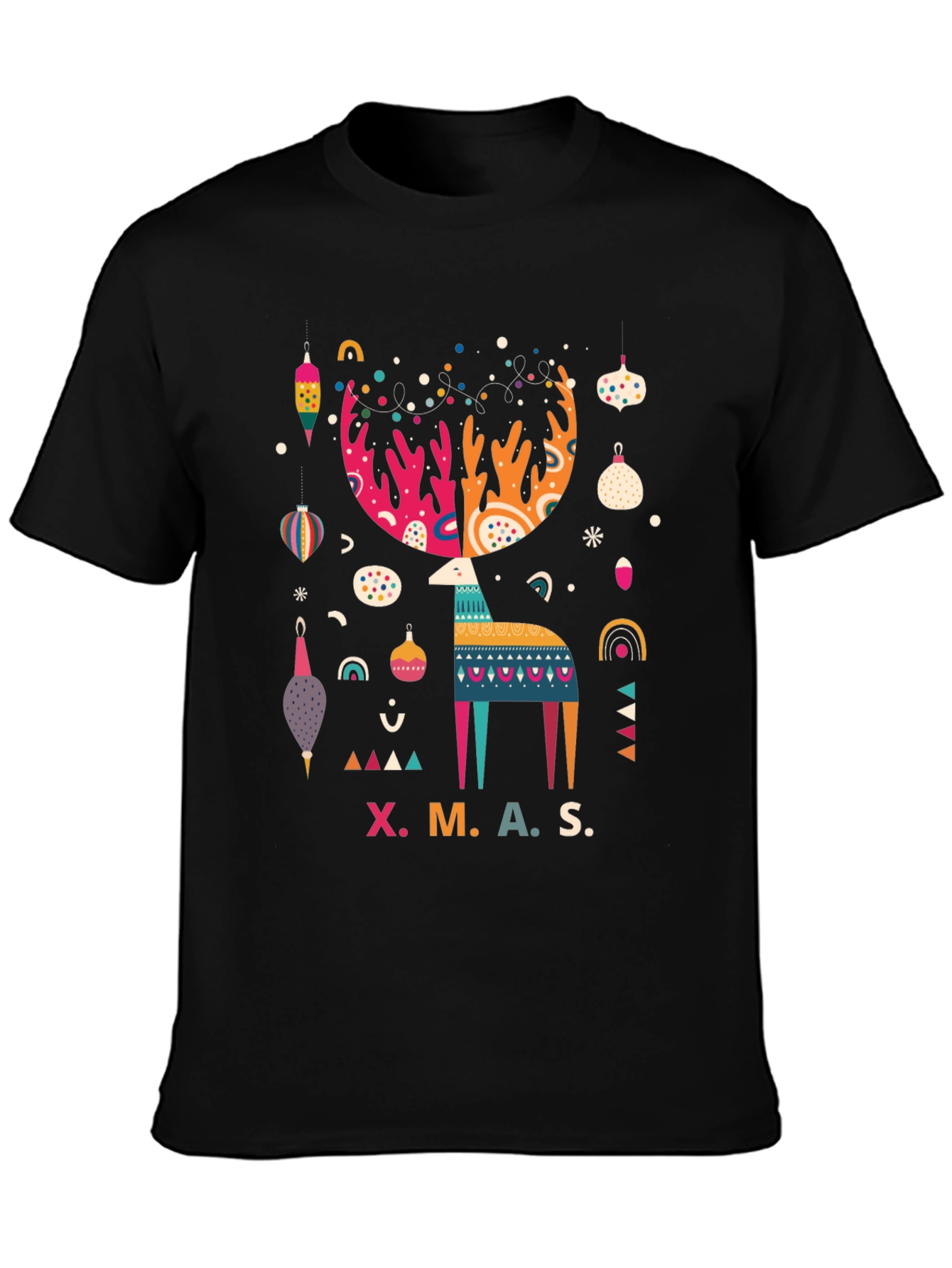 Festive XMAS Reindeer Graphic T-Shirt