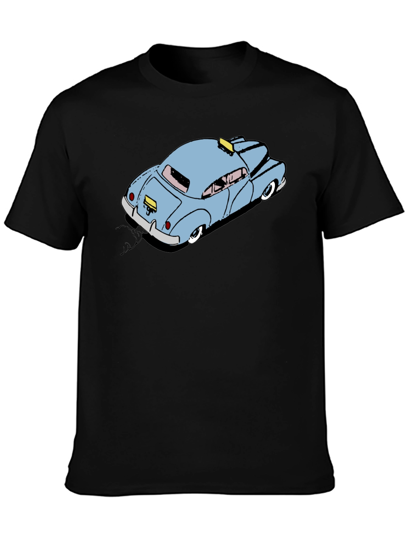 Cartoon Taxi T-Shirt - Black