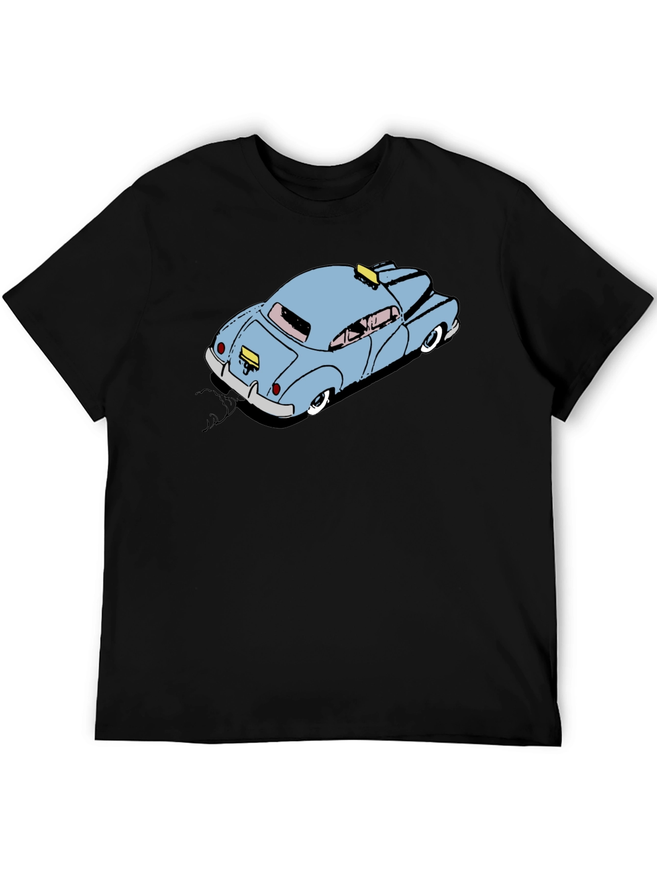 Cartoon Taxi T-Shirt - Black