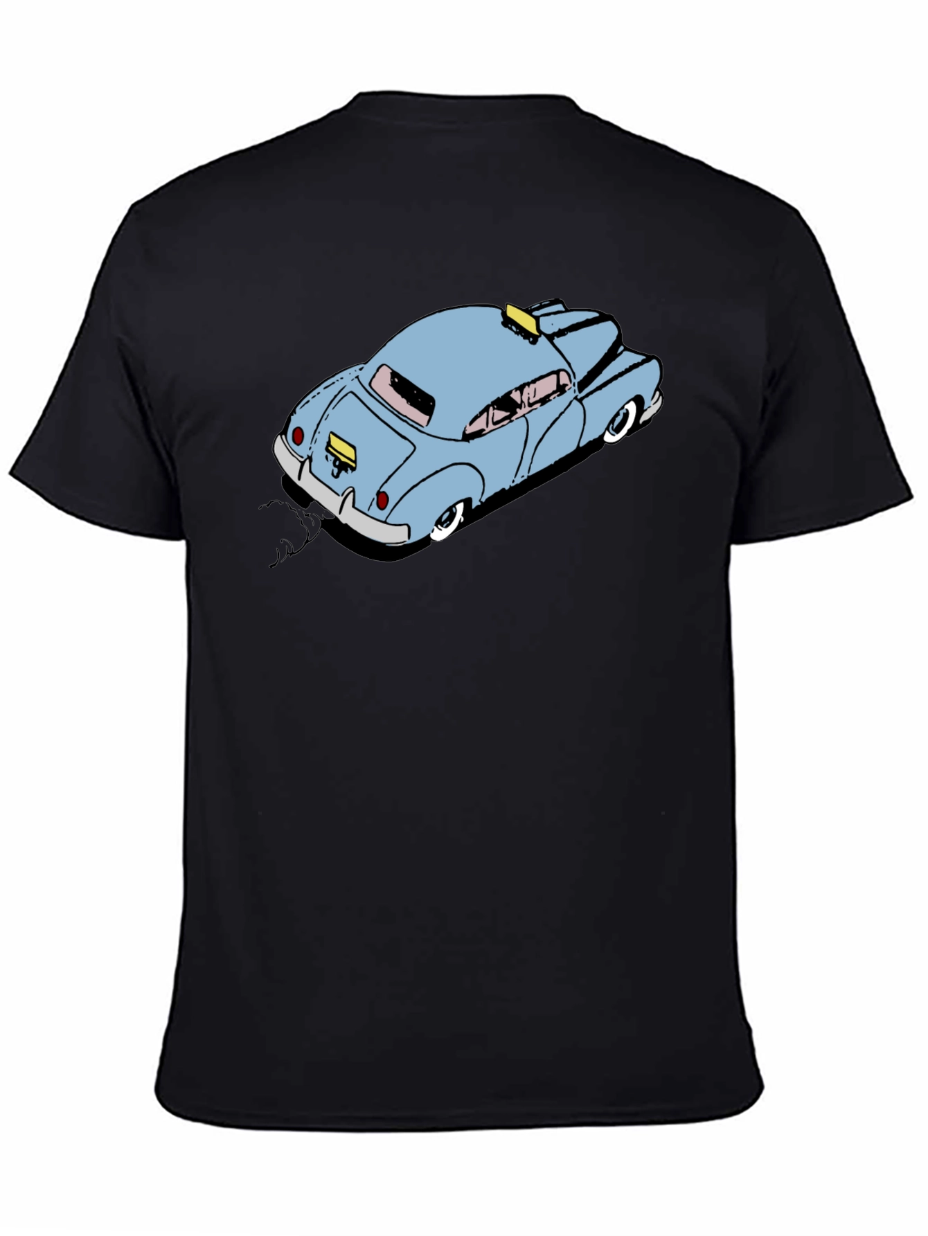 Cartoon Taxi T-Shirt - Black