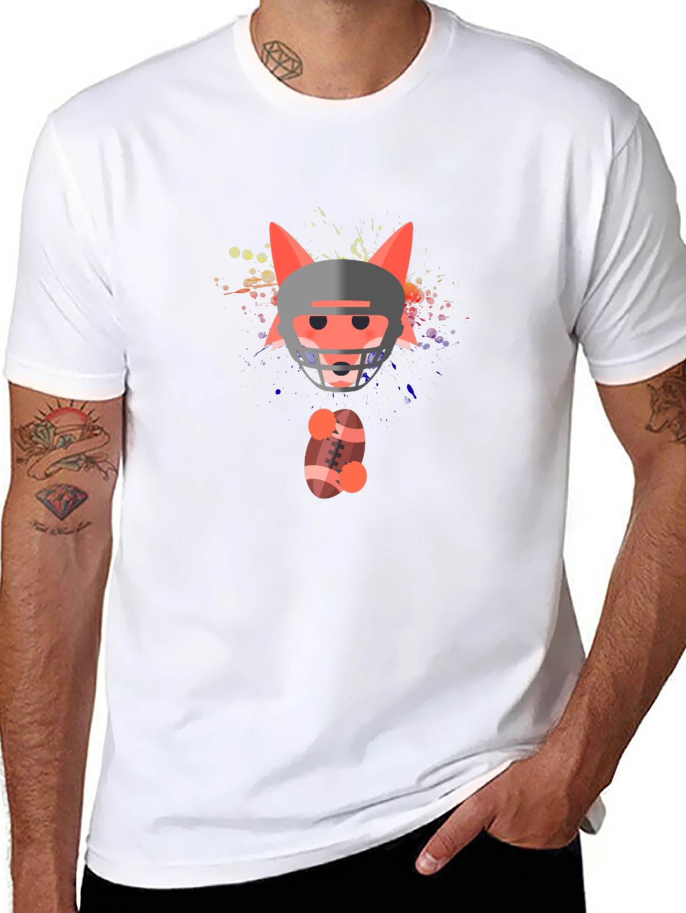 Fox Football Graphic Tee - Unique Design