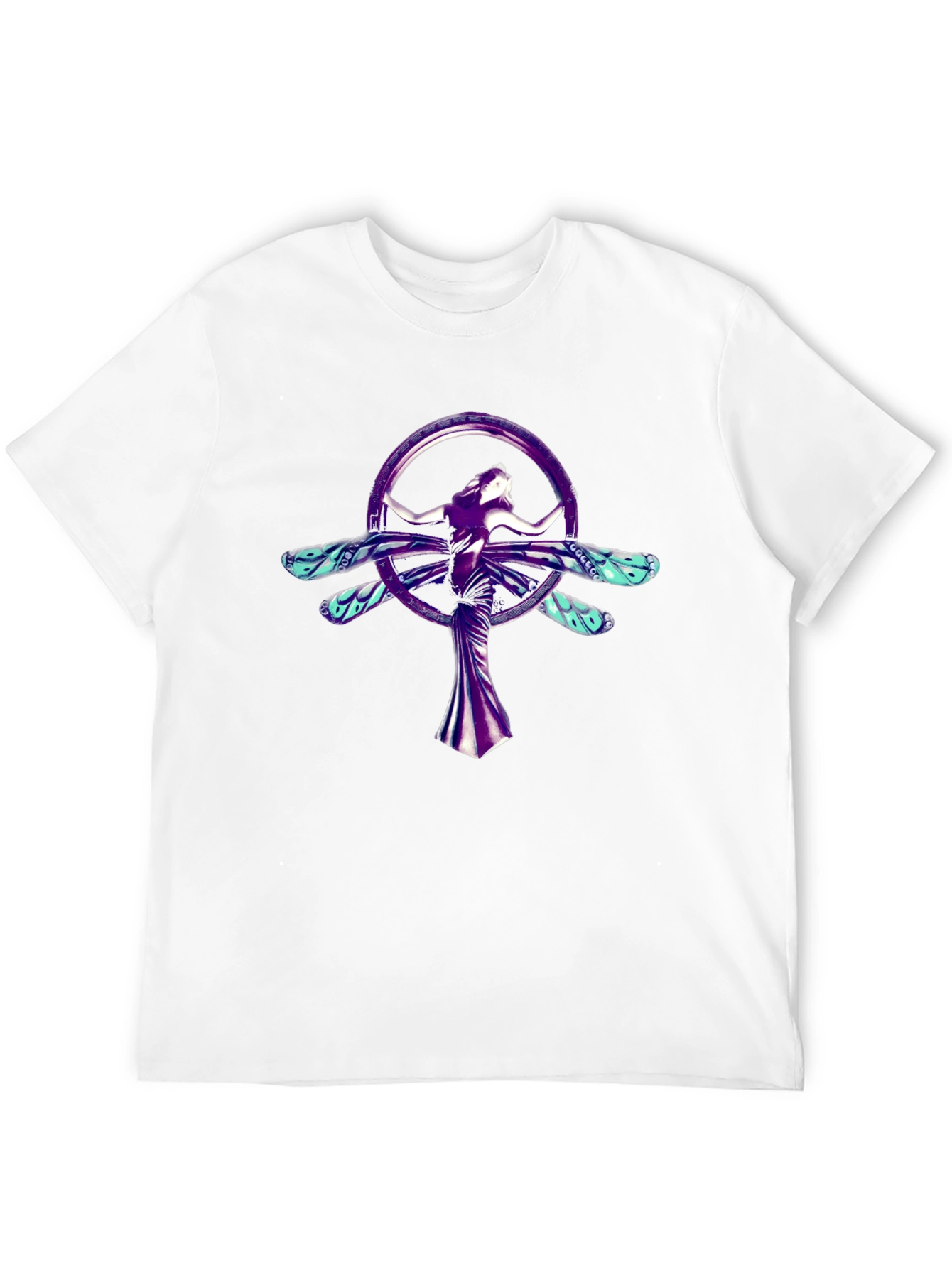 Mystic Dragonfly Woman Graphic Tee - Black