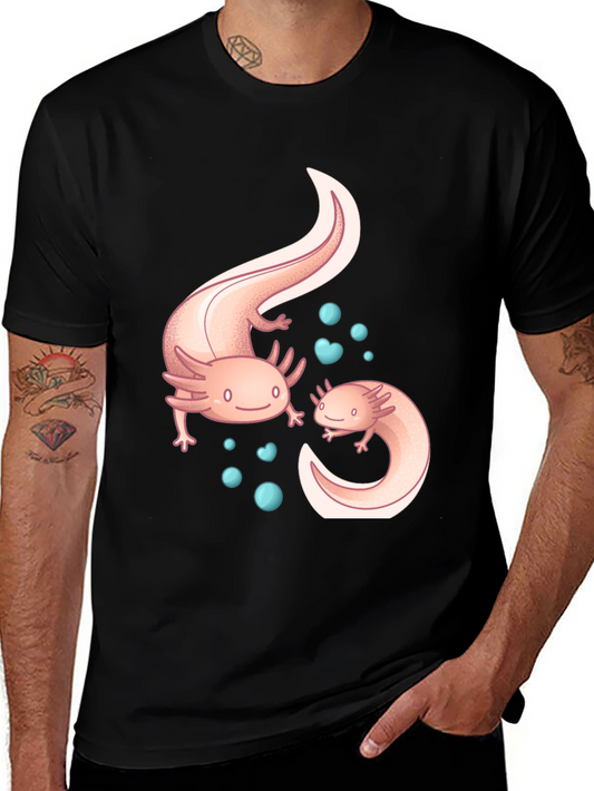 Axolotl Graphic Black T-Shirt