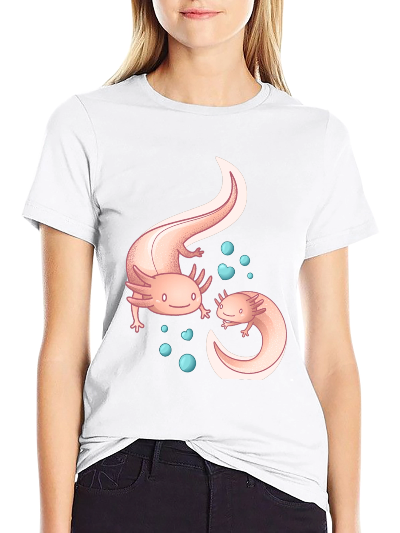 Axolotl Graphic Black T-Shirt