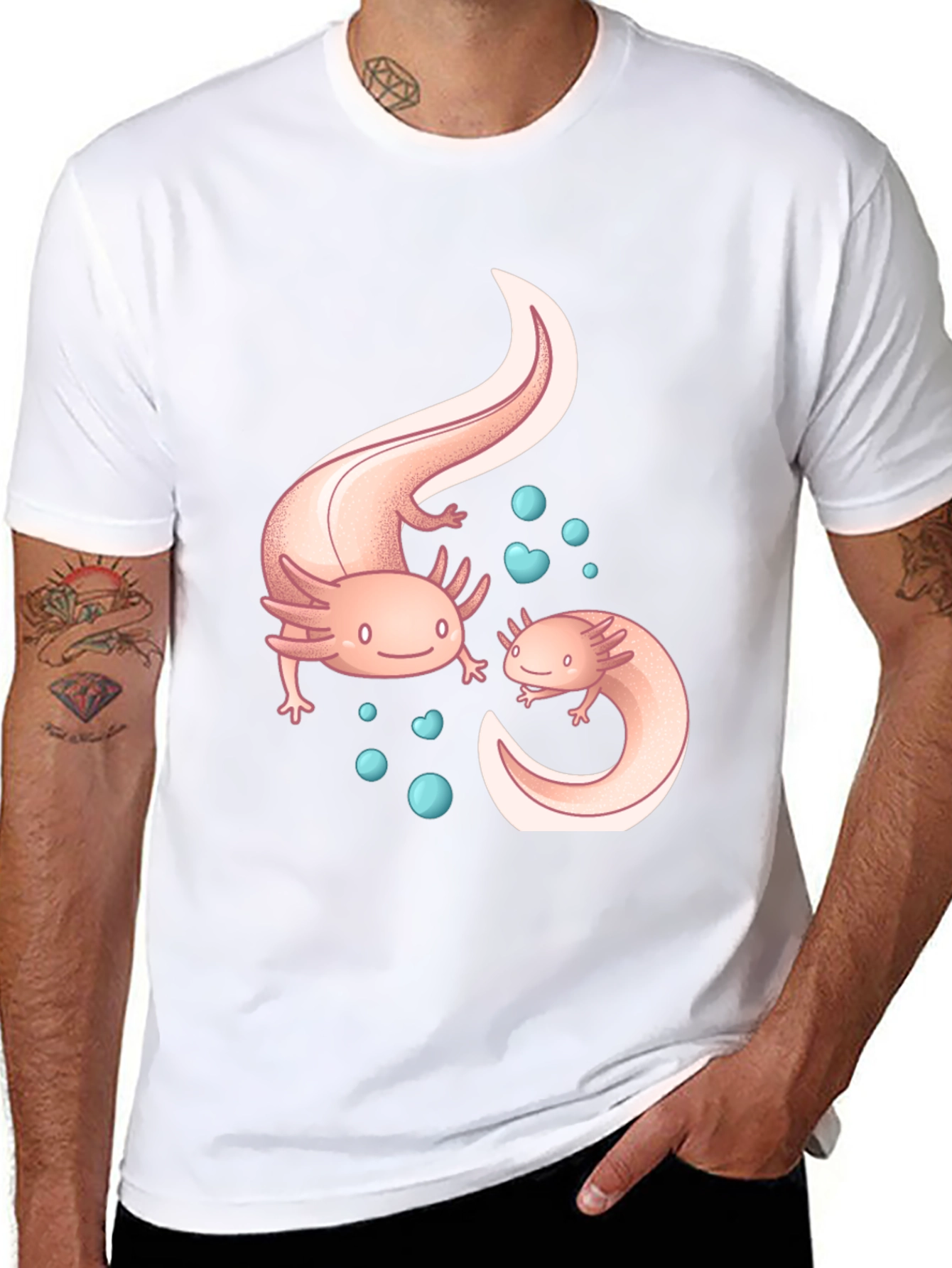 Axolotl Graphic Black T-Shirt