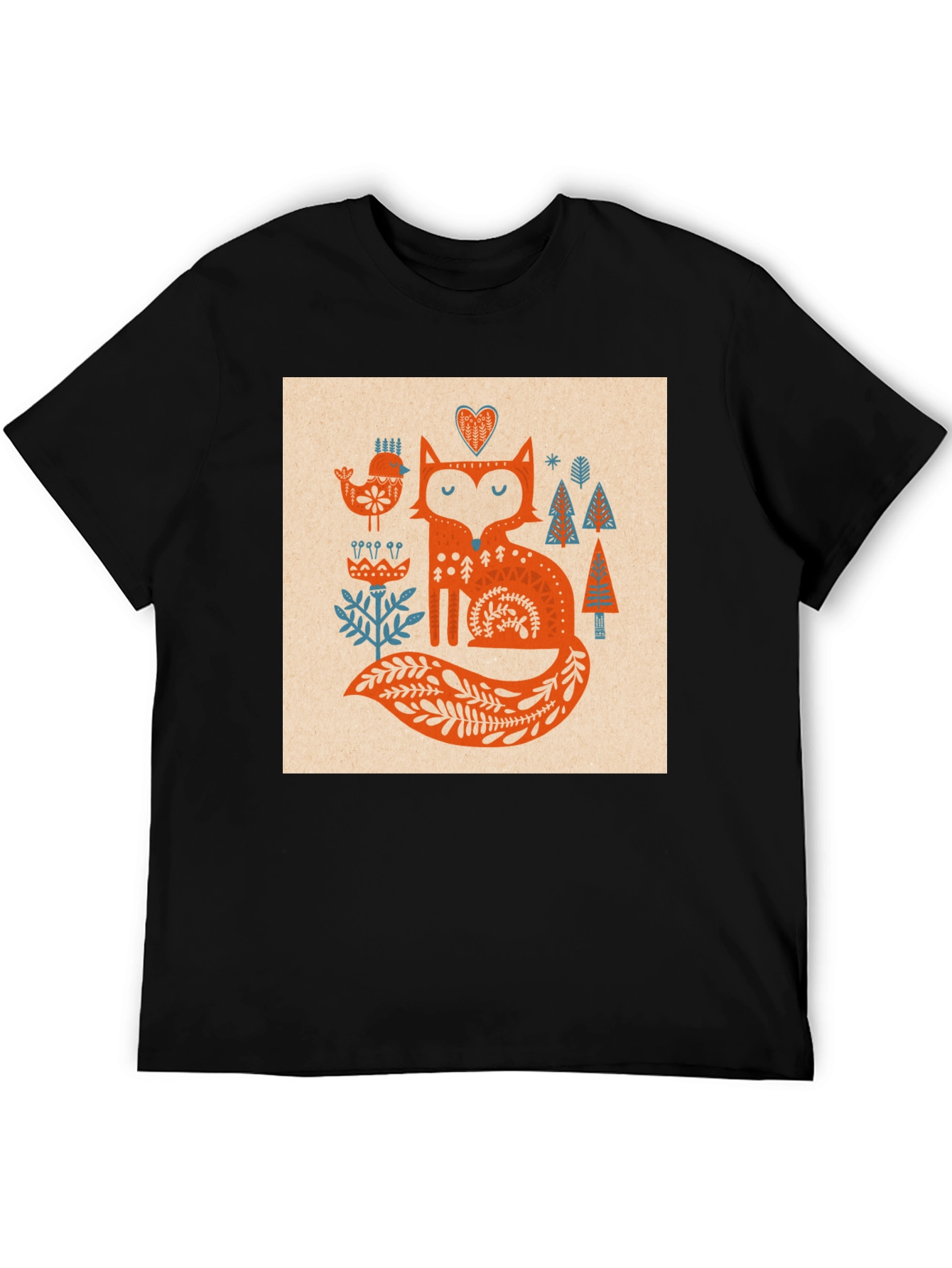 Fox Folk Art Graphic Tee
