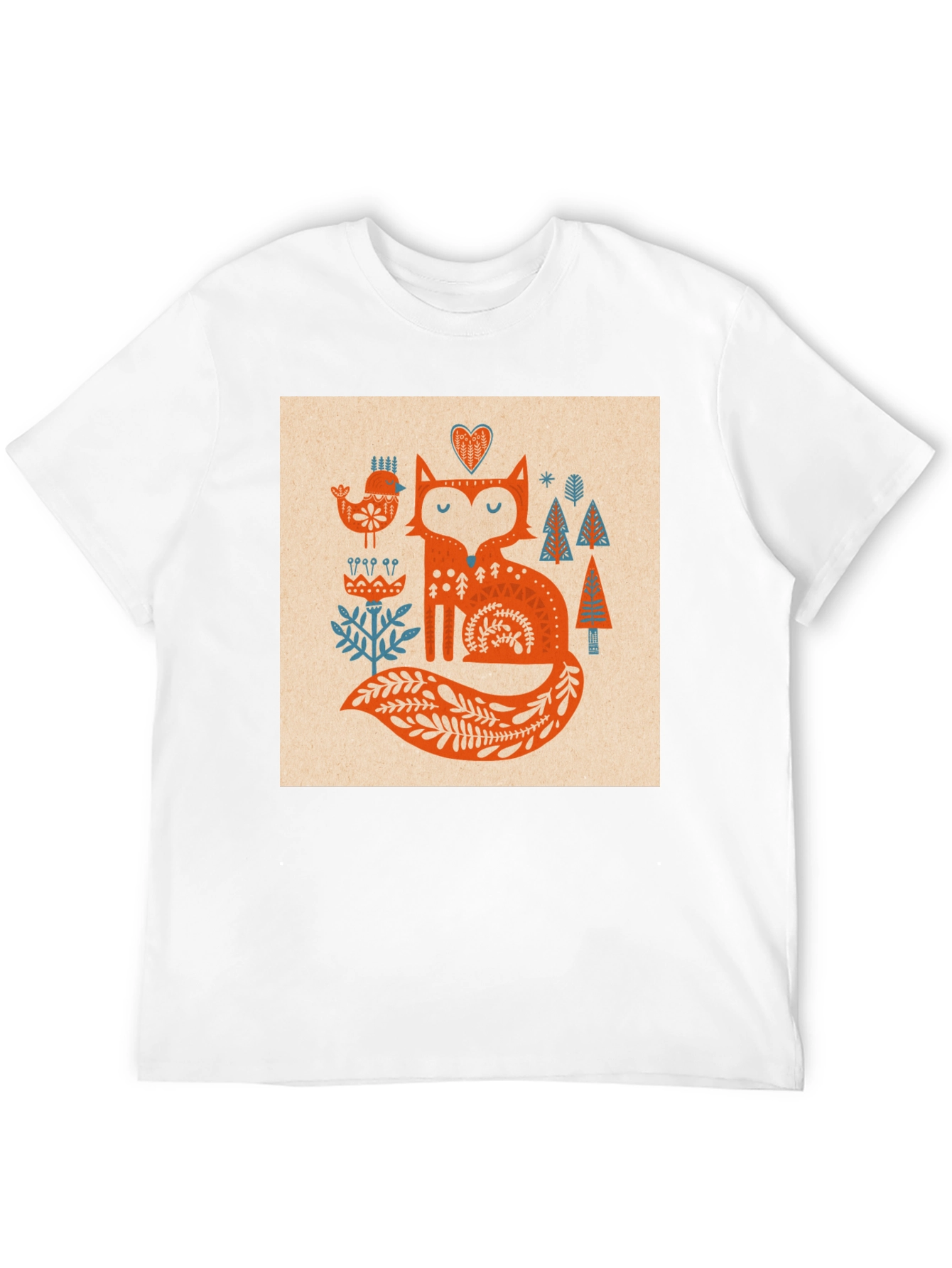 Fox Folk Art Graphic Tee