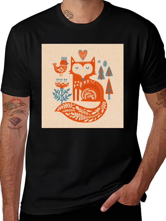 Fox Folk Art Graphic Tee