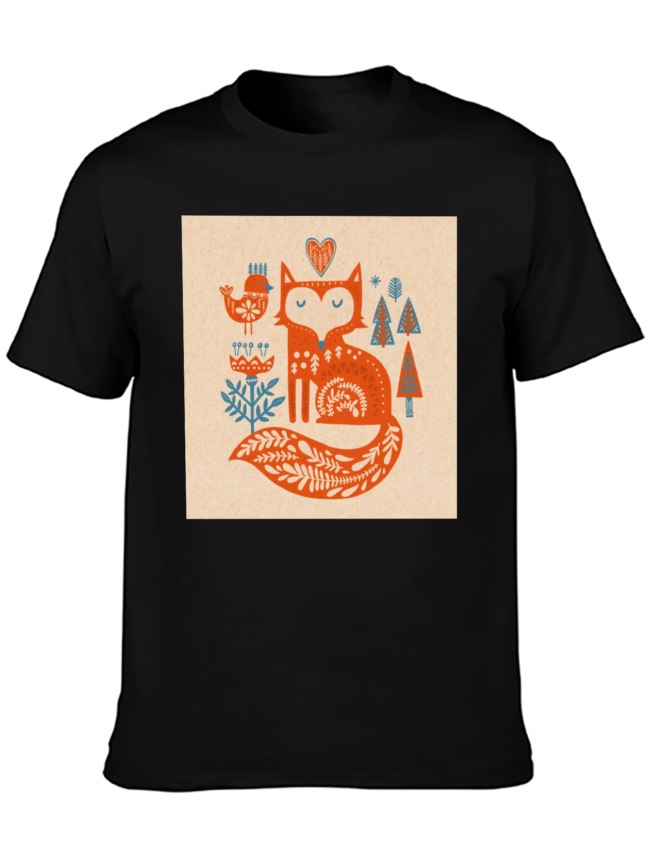 Fox Folk Art Graphic Tee