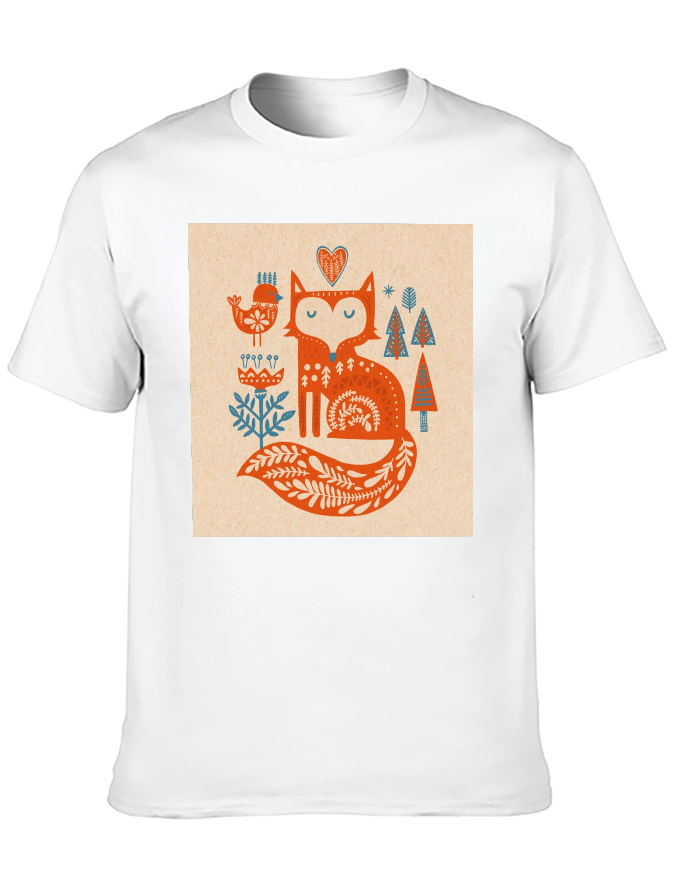 Fox Folk Art Graphic Tee