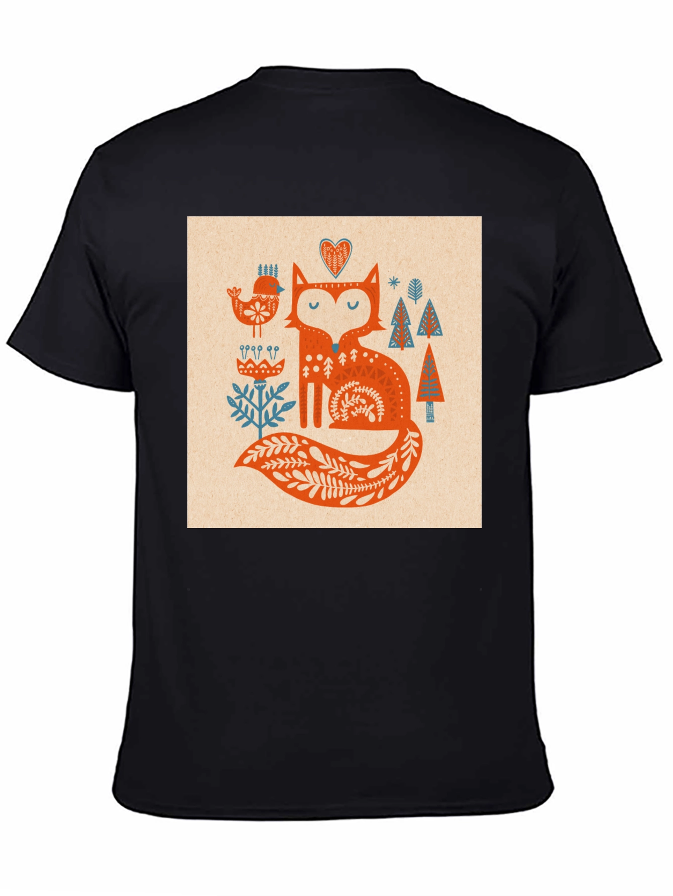 Fox Folk Art Graphic Tee