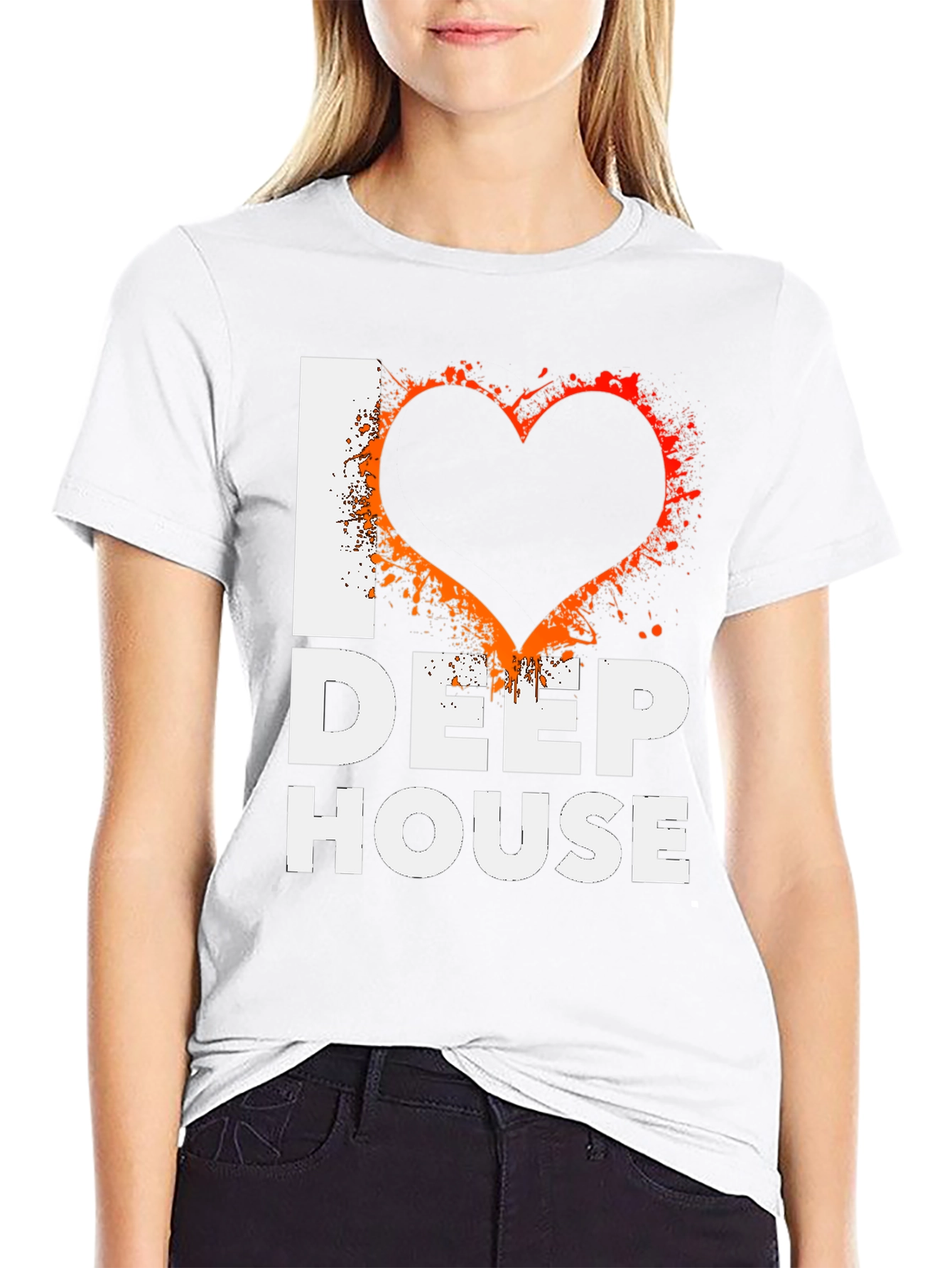 I Love Deep House Black Graphic Tee