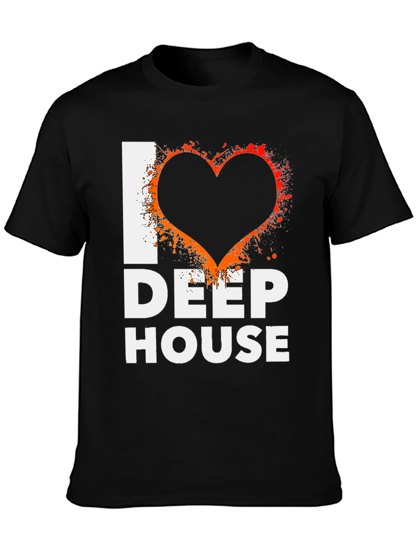 I Love Deep House Black Graphic Tee