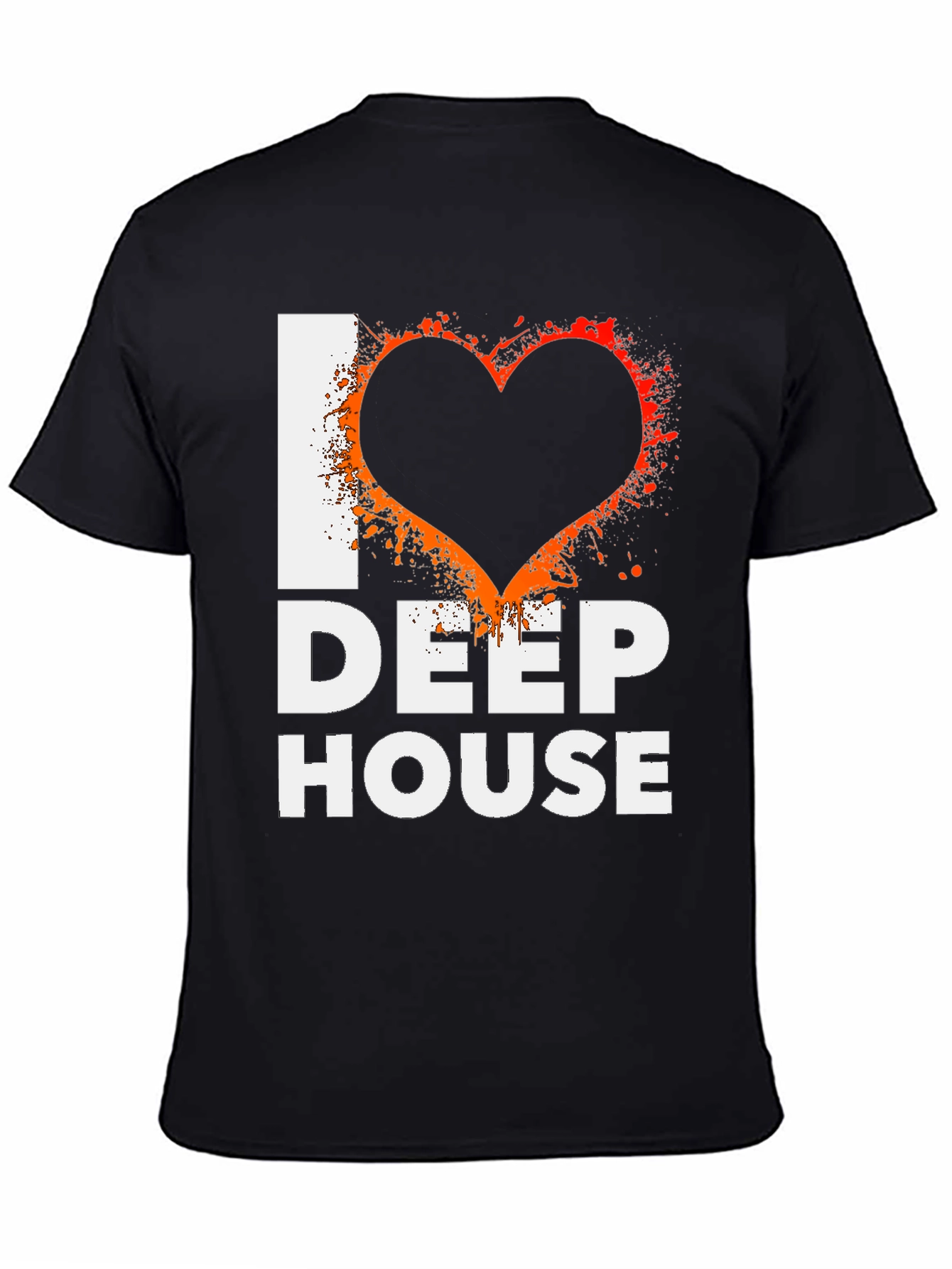 I Love Deep House Black Graphic Tee